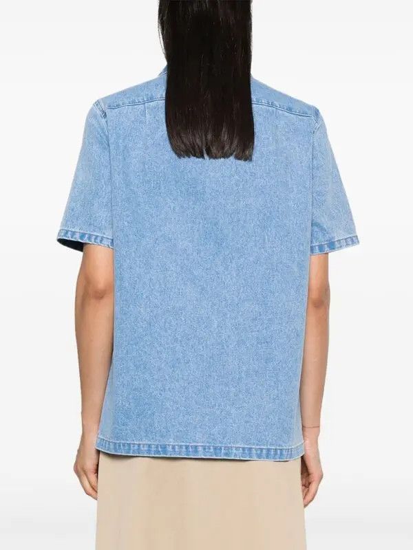 Marni o1w1db11125 Logo-Patch Denim Shirt in Blue Size S / US 4 / IT 40 - 3 Thumbnail