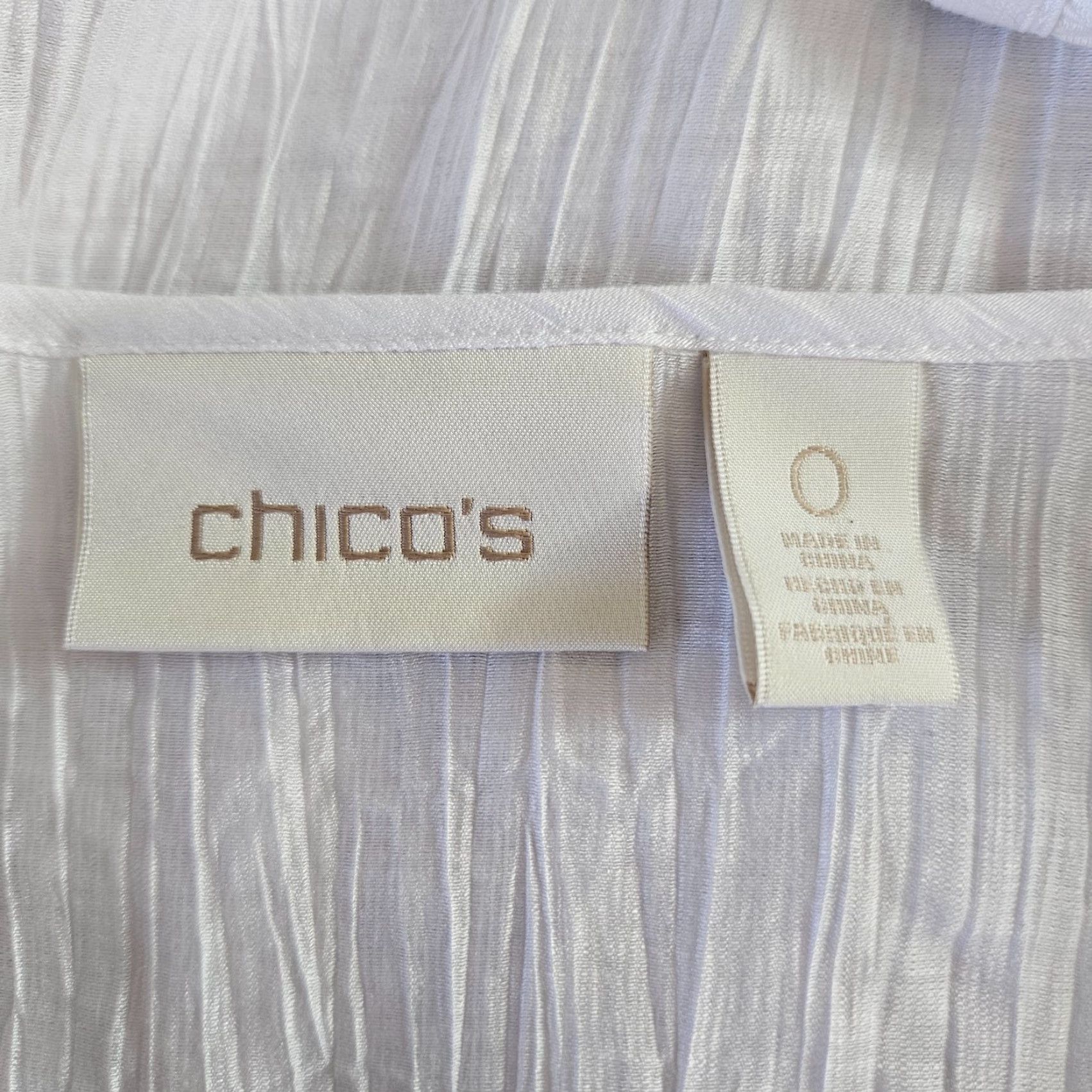Vintage Chico's Womens Blouse Shirt Small White 3/4 Sleeve Rayon Nylon Semi Sheer Casual Summer Spring Fall Womens Size S / US 4 / IT 40 - 5 Thumbnail