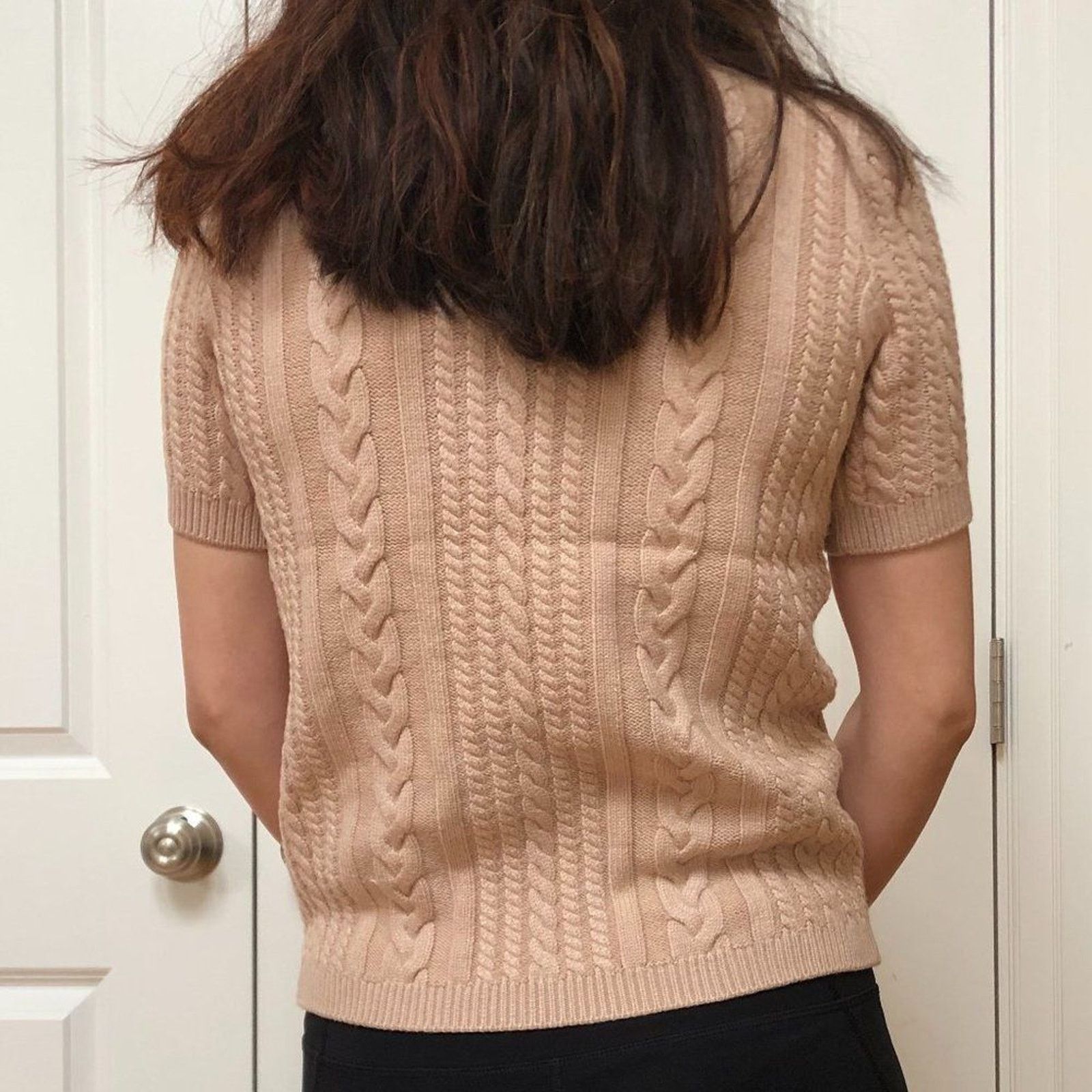 Magaschoni Short Sleeve Cable Knit Sweater from Magaschoni Size XS / US 0-2 / IT 36-38 - 8 Thumbnail