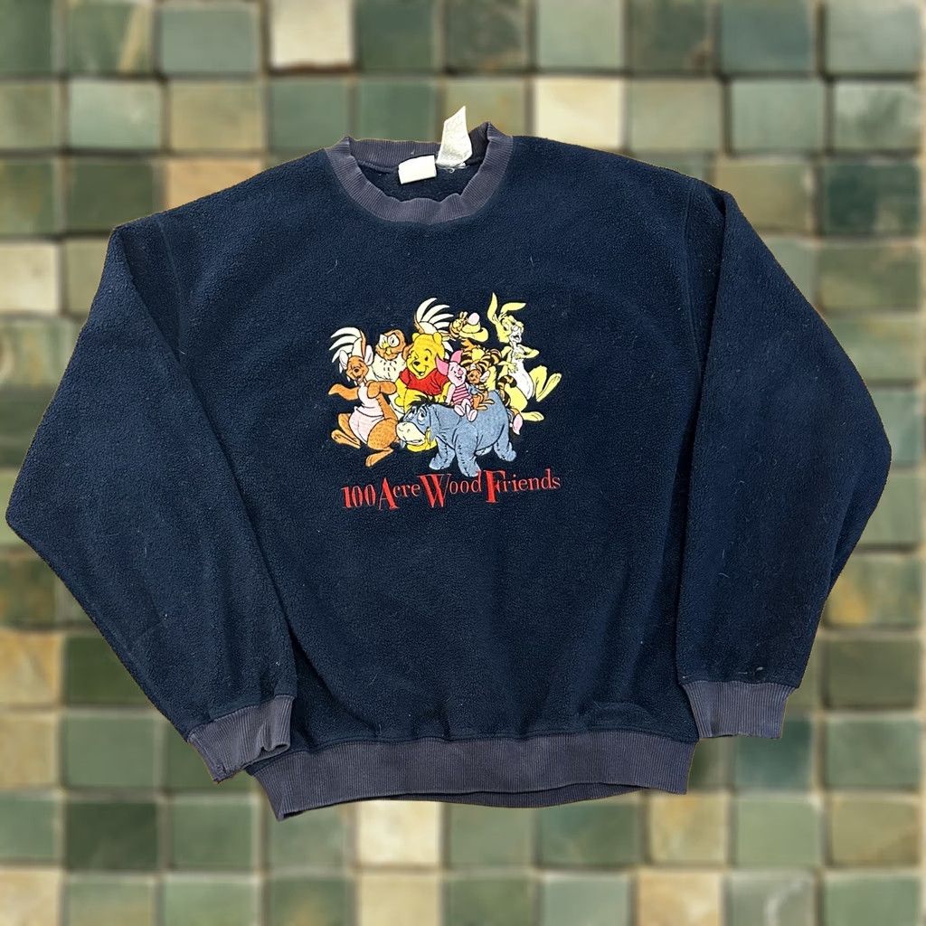 Disney VINTAGE Disney Store Sweatshirt Small 90s Blue Fleece Friends 100 Acre Wood Pooh Unisex Adults Size US S / EU 44-46 / 1 - 1 Thumbnail