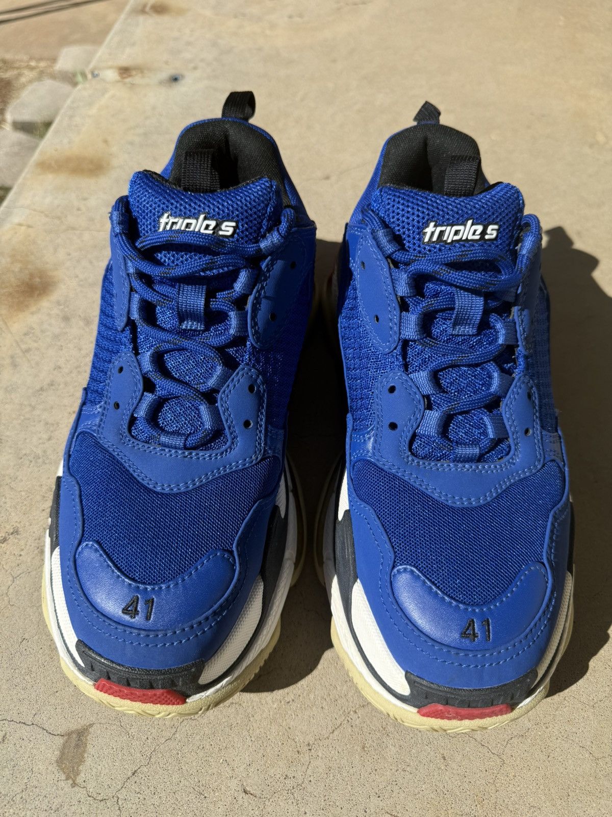 Balenciaga Balenciaga Triple S Blue/White Sneakers | Grailed