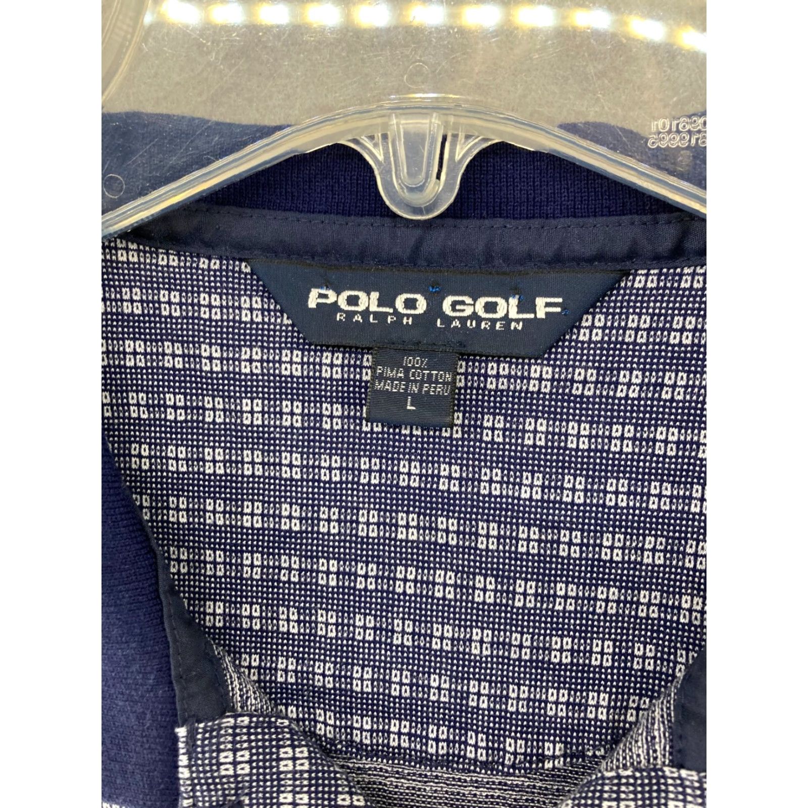 Polo Ralph Lauren Polo Golf Ralph Lauren Men's Polo Shirt Large Blue Pima Cotton Short Sleeve Regular Fit Geometric Activewear Size US L / EU 52-54 / 3 - 4 Thumbnail