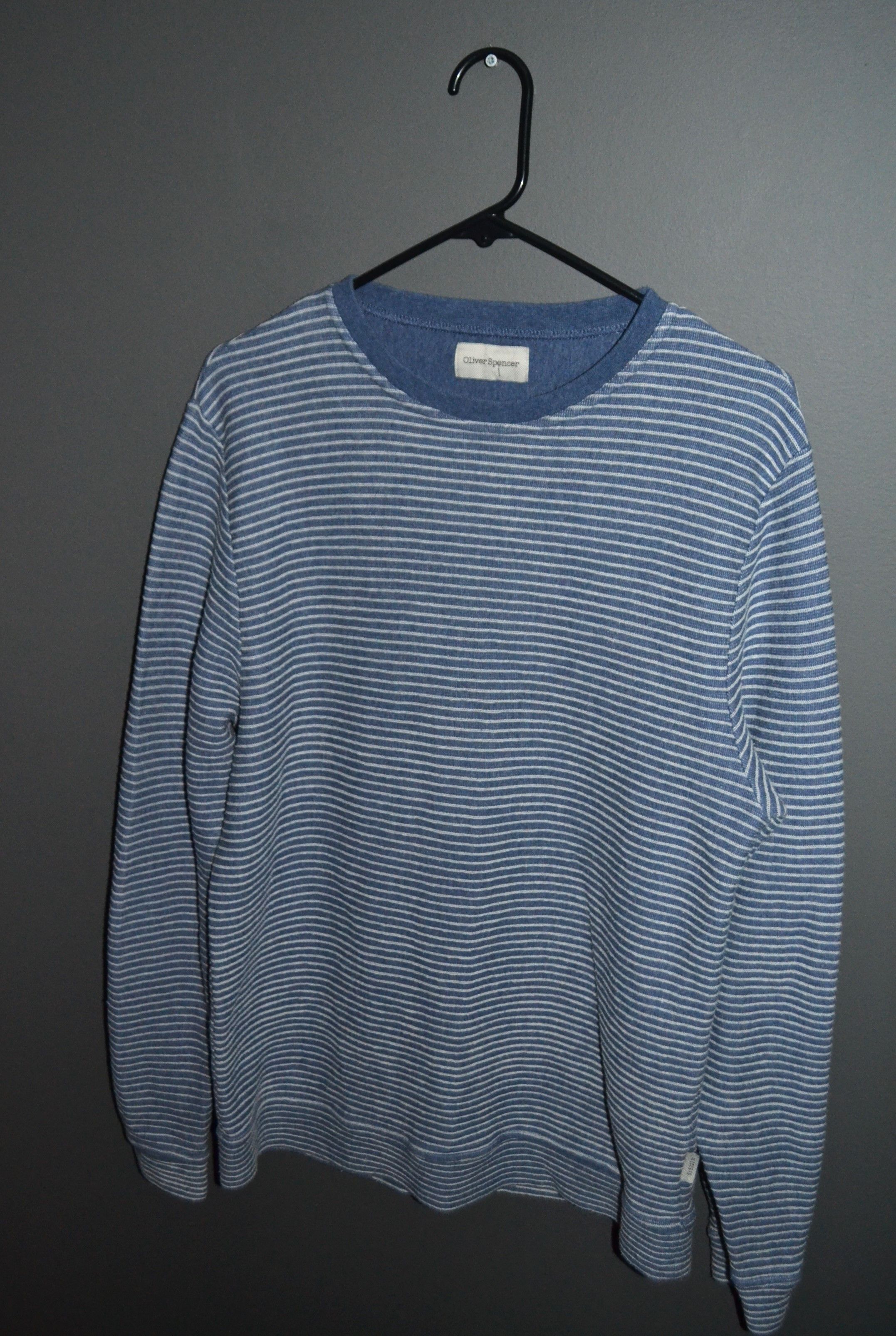 Oliver Spencer Oliver Spencer Striped Cotton Jersey Sweater Blue Size L Size US L / EU 52-54 / 3 - 1 Thumbnail