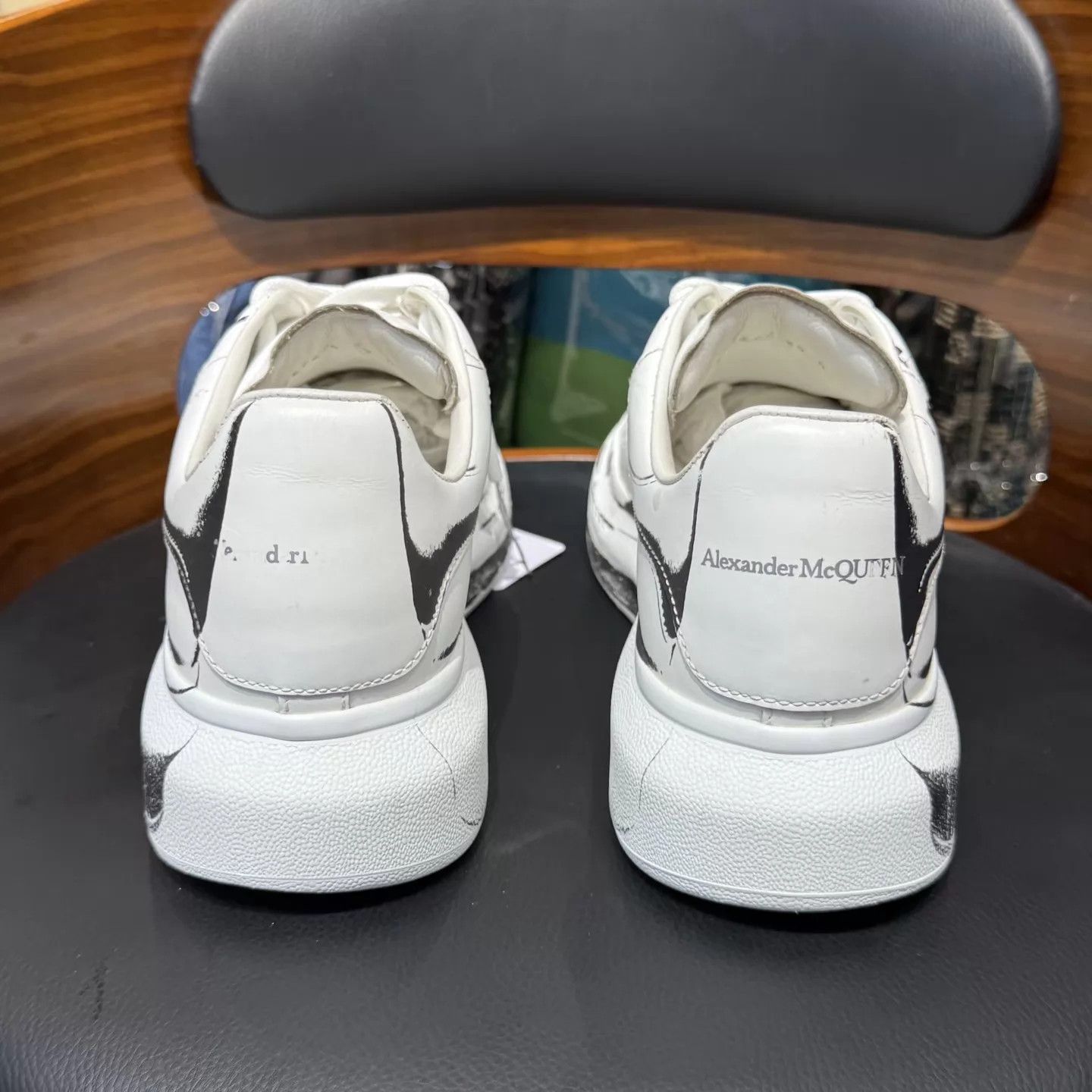 Alexander McQueen McQueen white graffiti distressed trainers 39 98 new Size US 6 / EU 39 - 9 Thumbnail
