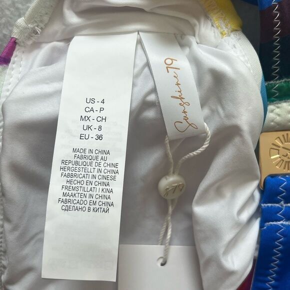 Designer Sunshine 79 Rainbow One Shoulder Swimsuit Bikini Top Size S / US 4 / IT 40 - 7 Thumbnail