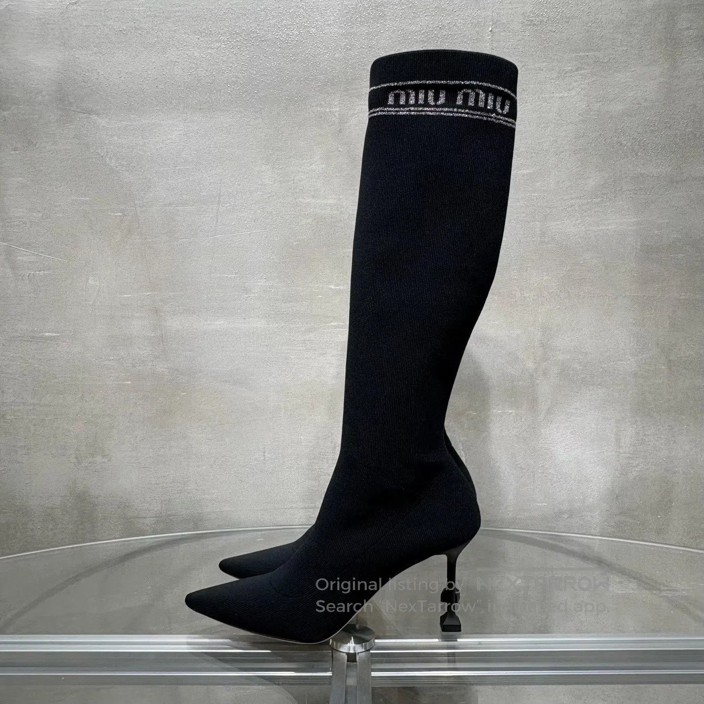Miu Miu Miu Miu Black knee-length boots Size US 6.5 / IT 36.5 - 3 Thumbnail