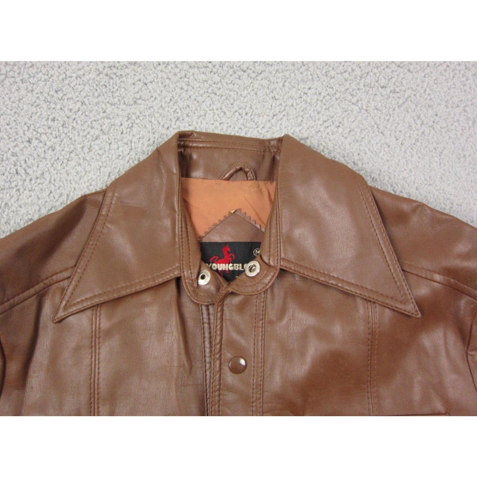 Vintage VINTAGE Young Bloods Jacket Mens M Brown 60s 70s Disco Cowboy Pleather Biker 80s 90s Western Mens Jacket Size US M / EU 48-50 / 2 - 3 Thumbnail