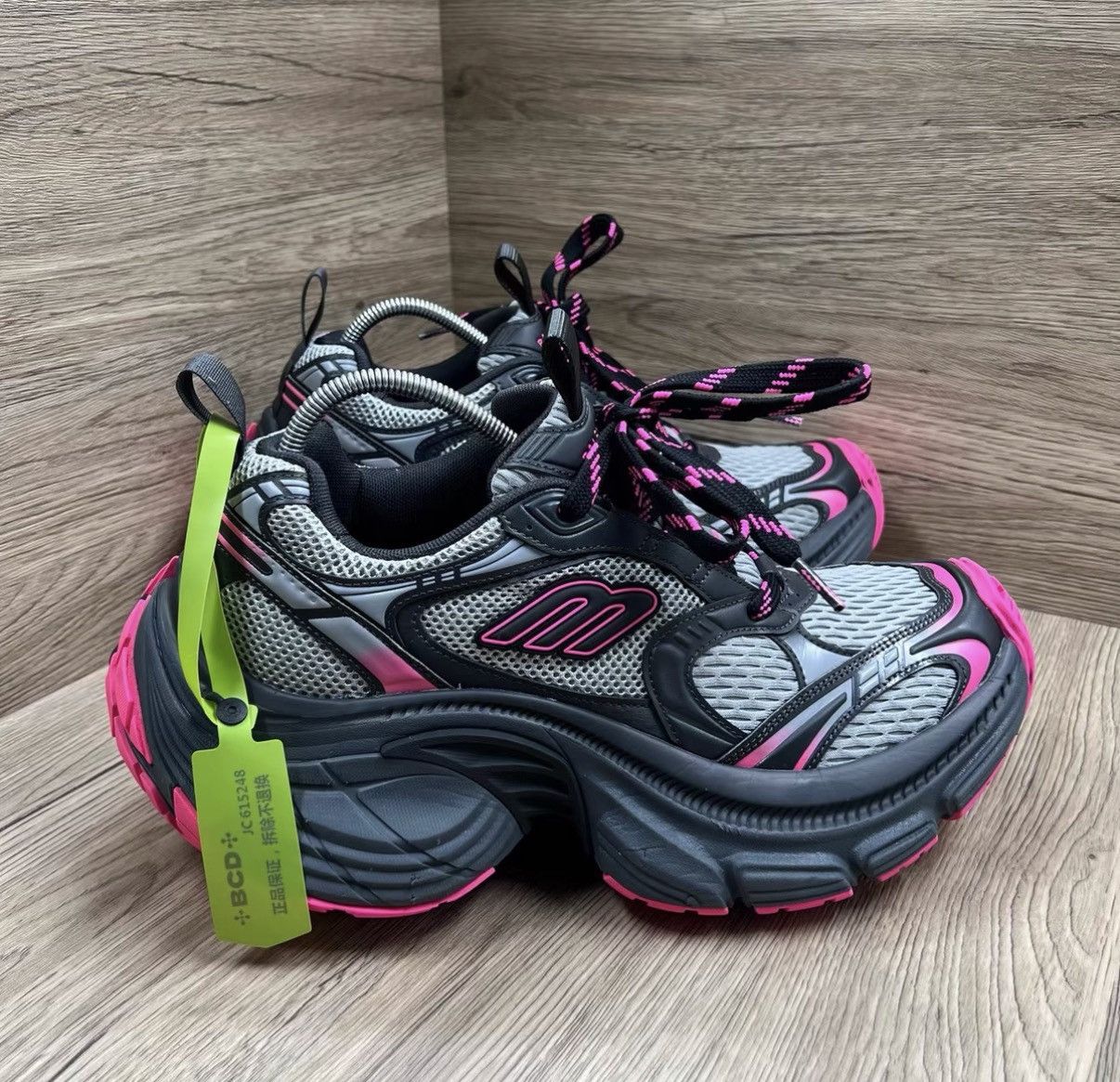 Balenciaga Balenciaga 10XL Black & Pink Vintage Chunky Sneakers J41 Size US 10 / IT 40 - 3 Thumbnail