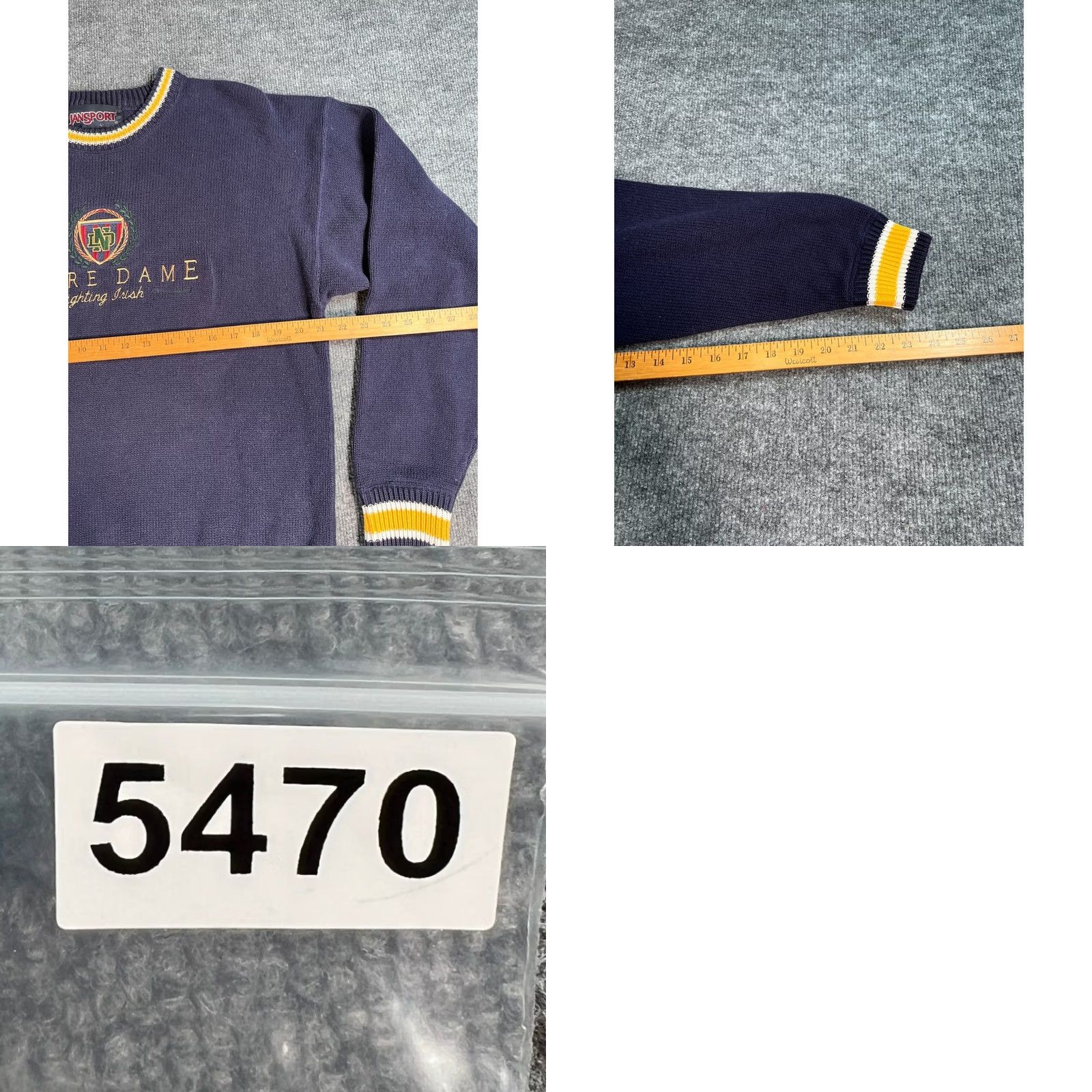 Jansport VINTAGE JanSport Notre Dame Sweater Mens Large Navy Blue Fighting Irish Knit Size US L / EU 52-54 / 3 - 8 Thumbnail