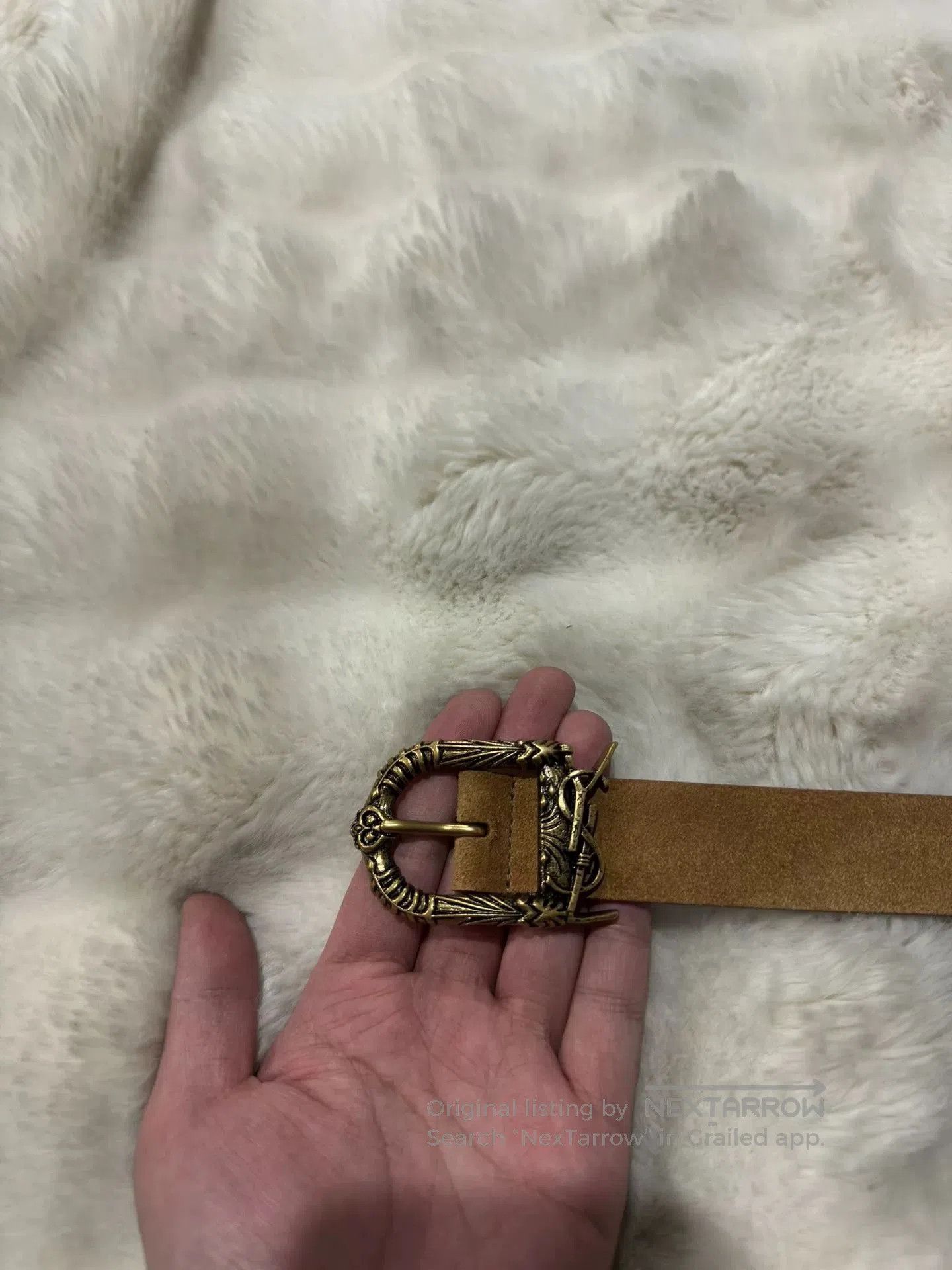 Saint Laurent Paris Saint Laurent Gold Engraved Logo Belt. Size ONE SIZE - 3 Thumbnail