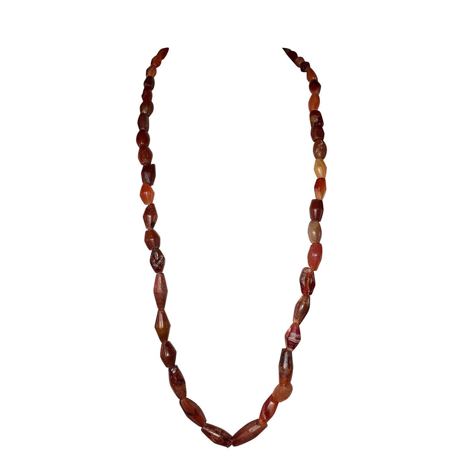 Carnelian Hand Cut Bead Necklace from Mali Africa