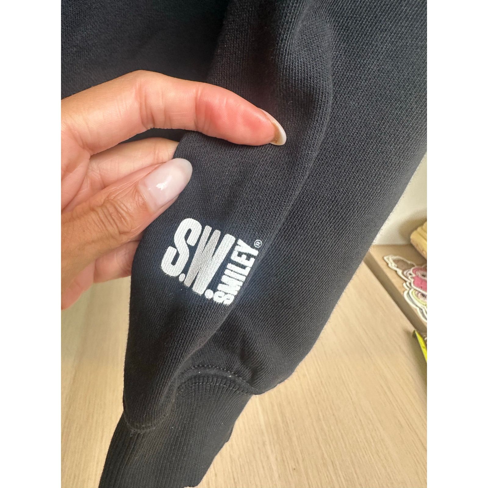 Fabletics Fabletics x S.W. Smiley Cotton Black Hoodie - Size M - New Size US M / EU 48-50 / 2 - 8 Thumbnail