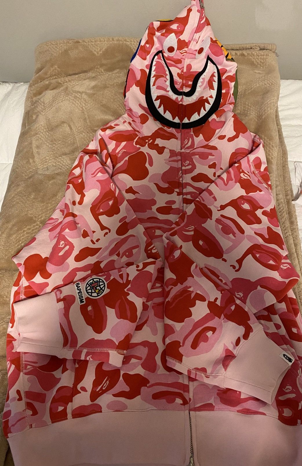 bape shark hoodie pink camo シャークフードパーカーM BAPE X KIDSUPER CAMO SHARK FULL ZIP HOODIE [PINK] - KidSuper