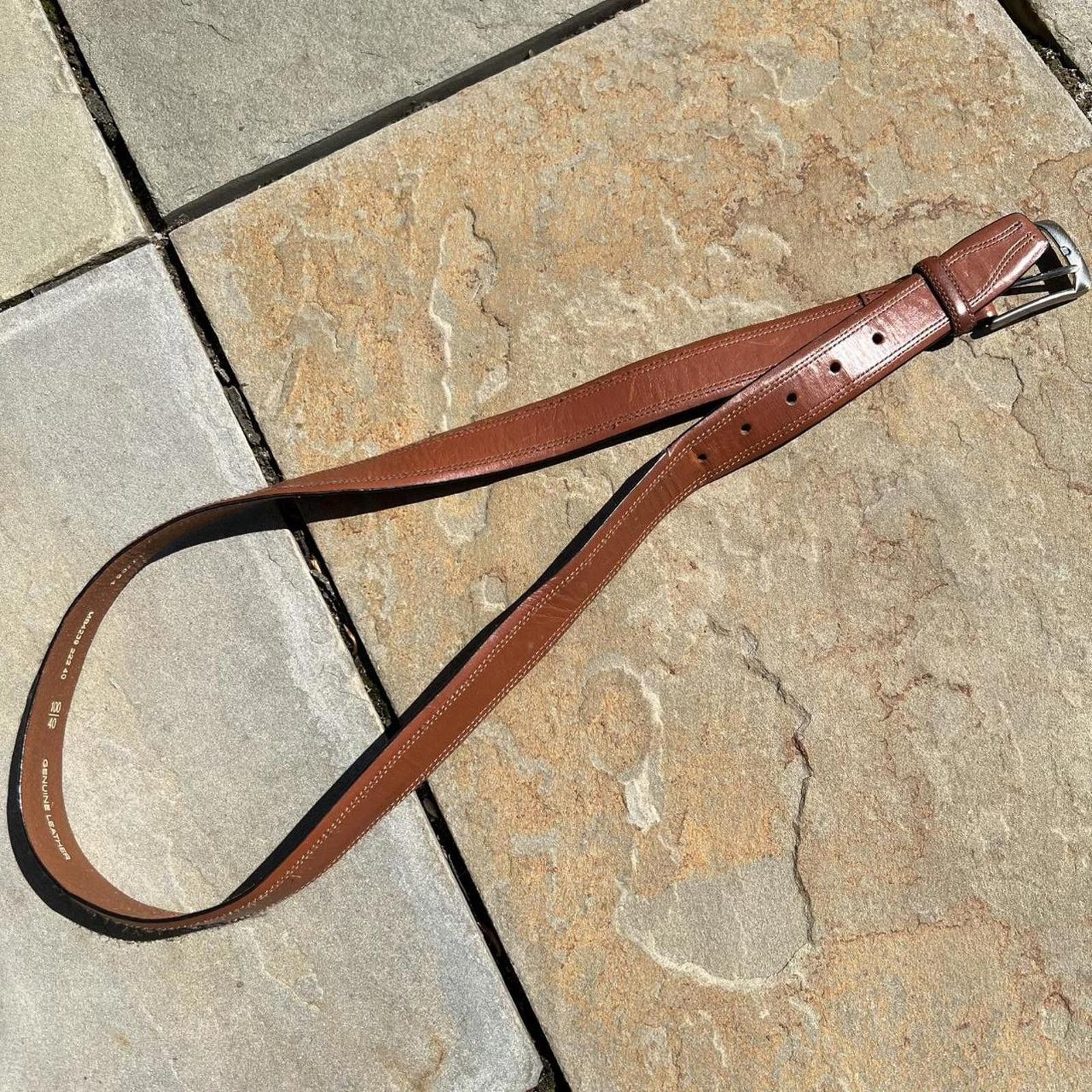 Fossil Y2K Light Brown Double Stitched Leather Belt Size ONE SIZE - 1 Thumbnail