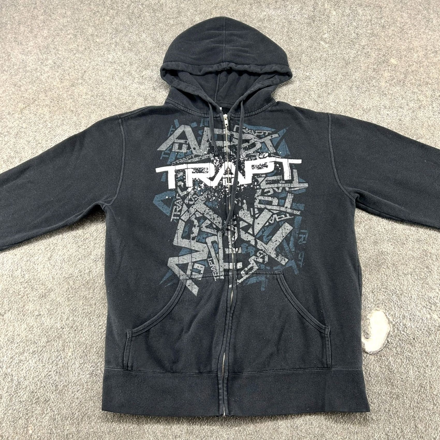 Vintage VINTAGE APX Trapt Hoodie Men L Black Full Zip Cotton Band Nu Metal Grunge Y2K Size US L / EU 52-54 / 3 - 3 Thumbnail