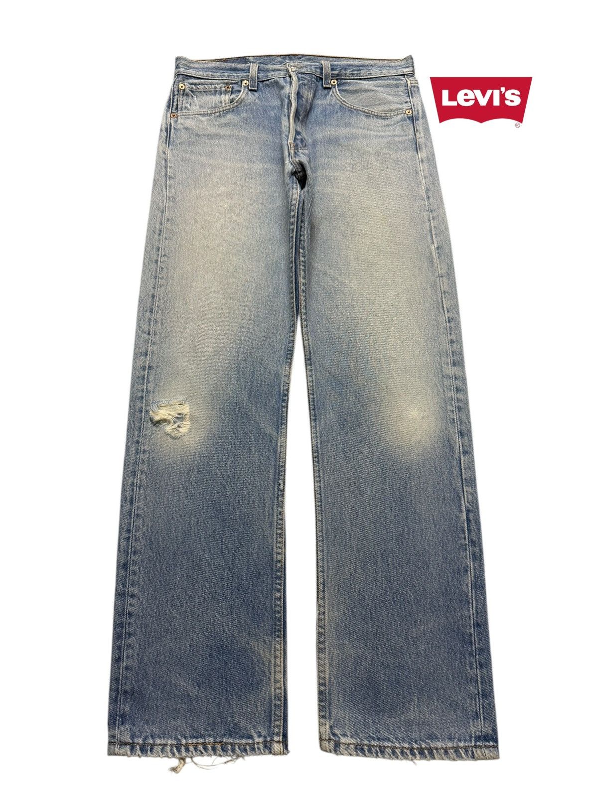 Levi's Vintage 90s Levis 501 Light Wash Faded Distress Straight Leg Size US 32 / EU 48 - 1 Thumbnail