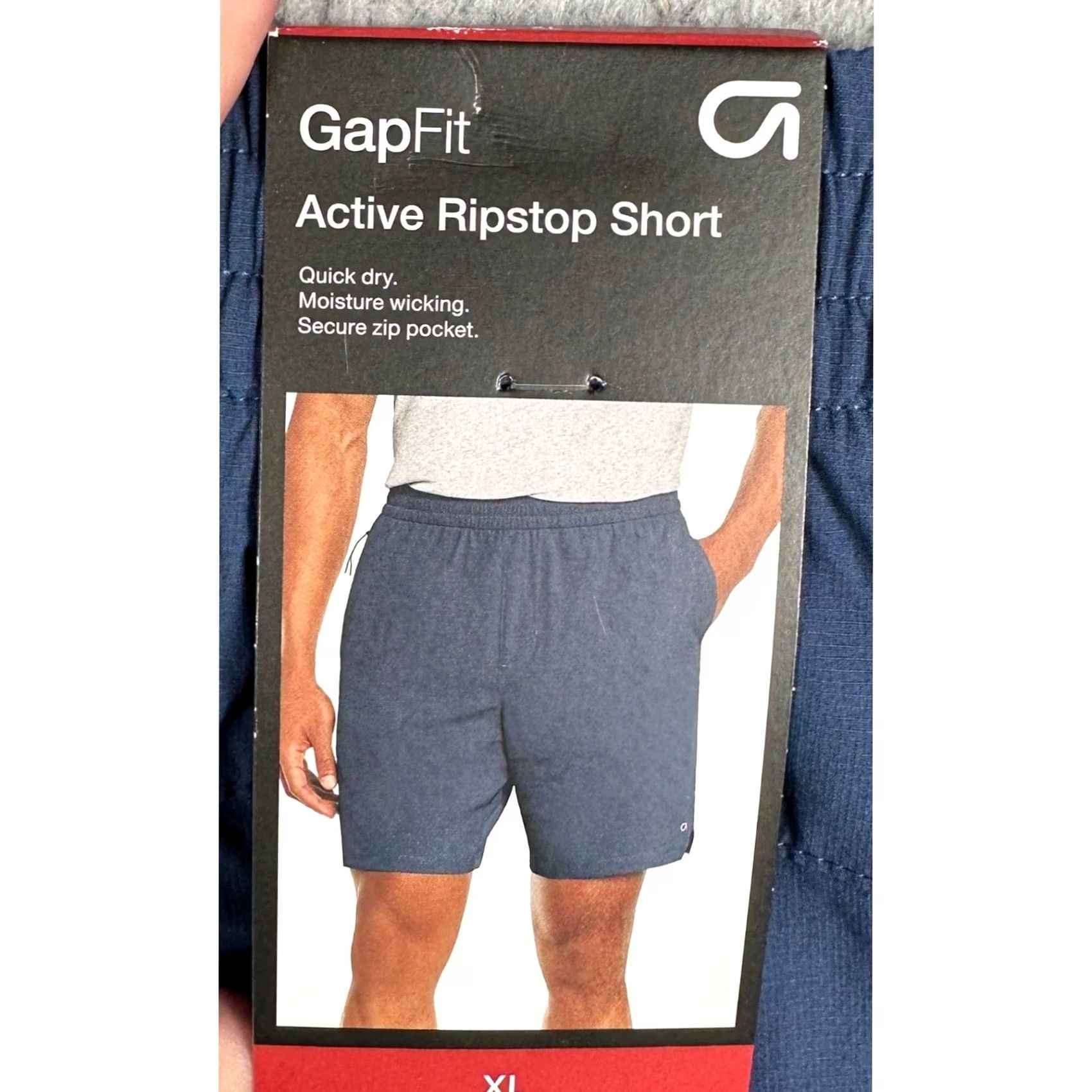 Vintage GapFit Mens XL Blue Active Ripstop Athletic Stretch Waist Drawstring Shorts Size US 36 / EU 52 - 2 Thumbnail