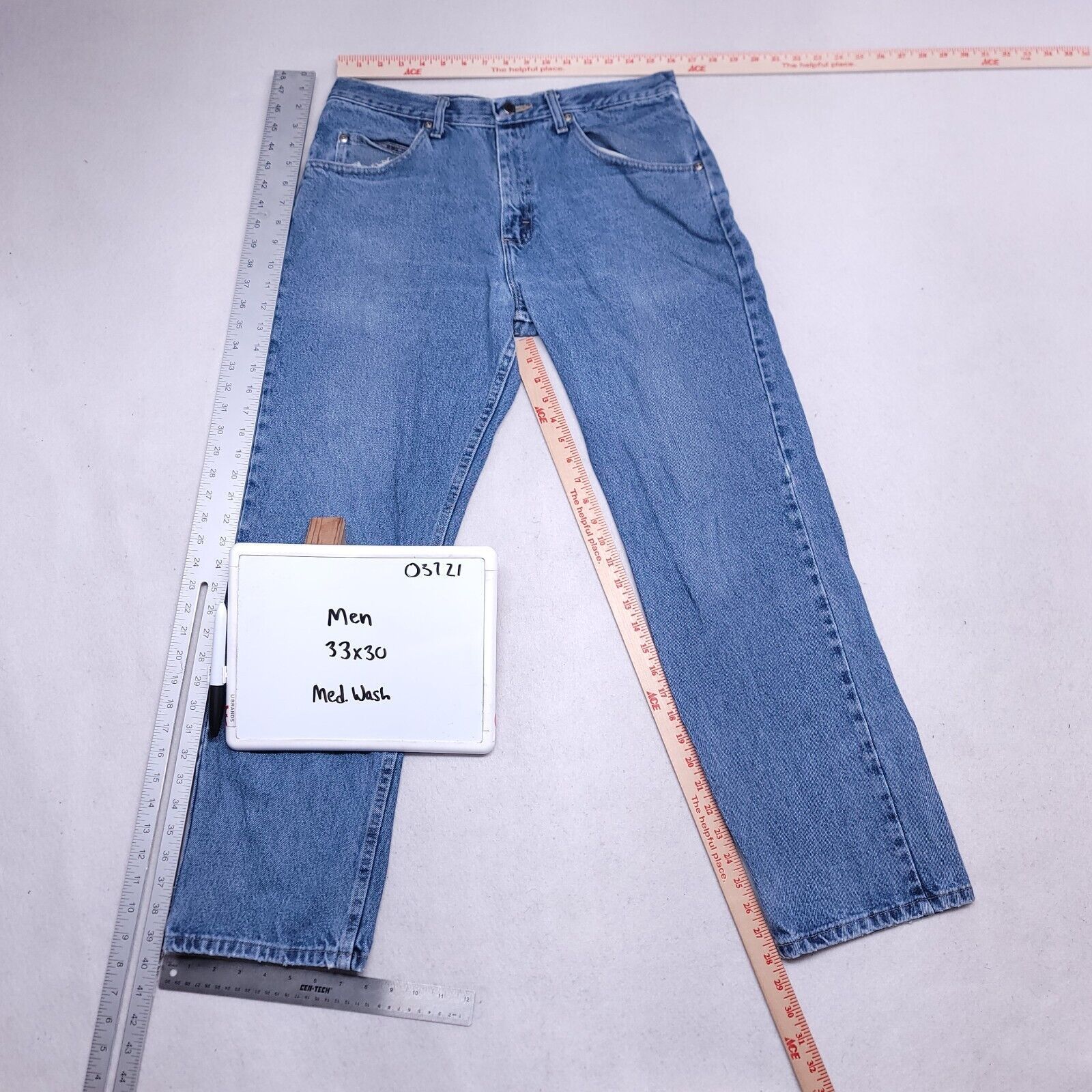 Wrangler Wrangler Casual Button Zip Denim Jeans Mens Size 33x30 Blue Size US 33 - 6 Thumbnail