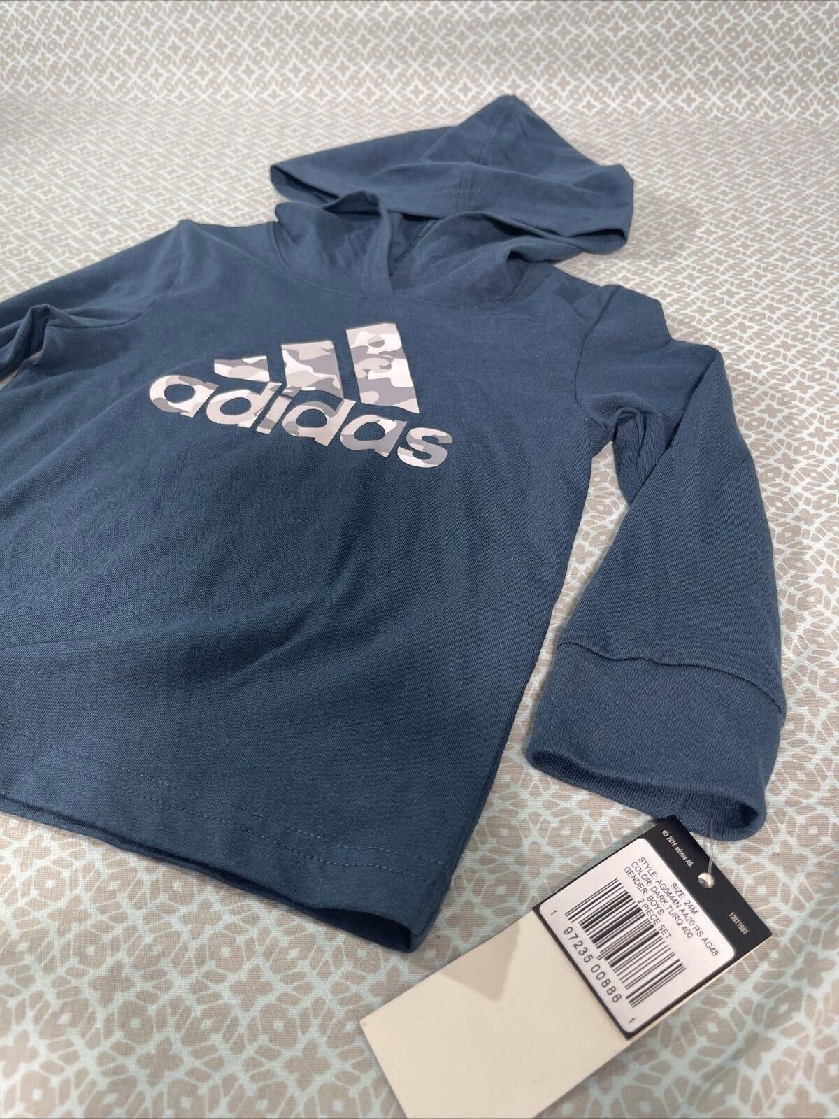 Adidas Adidas Little Boys 24M Pullover Hoodie Activewear Size US XXS / EU 40 - 3 Thumbnail