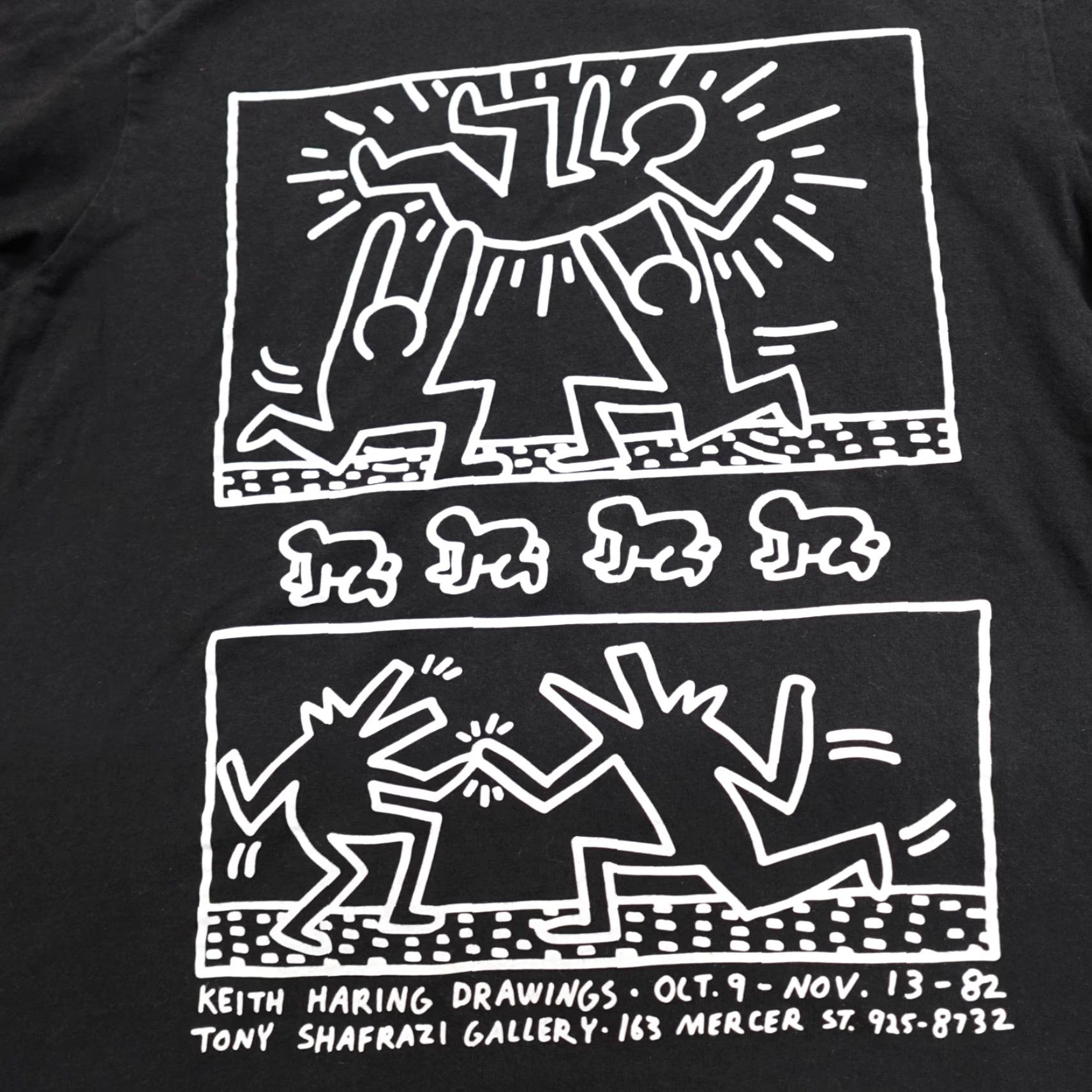 Uniqlo VINTAGE Uniqlo Keith Haring T-shirt Small Black First Exhibition shirt Mens S Black Graphic Print Crew Neck Short Sleeve Size US S / EU 44-46 / 1 - 2 Thumbnail