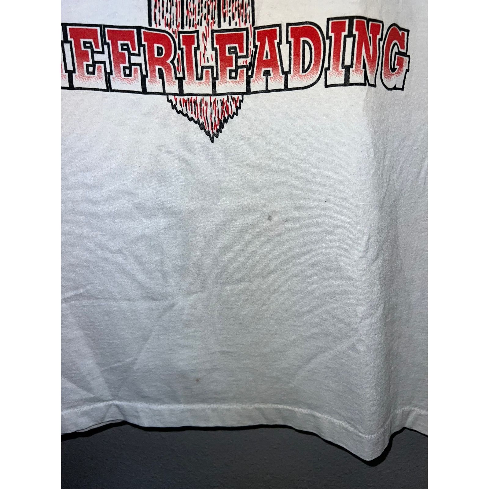Fruit Of The Loom Vintage Cheerleading Shirt Rocket White USA Made Tee 90s XL Size US XL / EU 56 / 4 - 4 Thumbnail