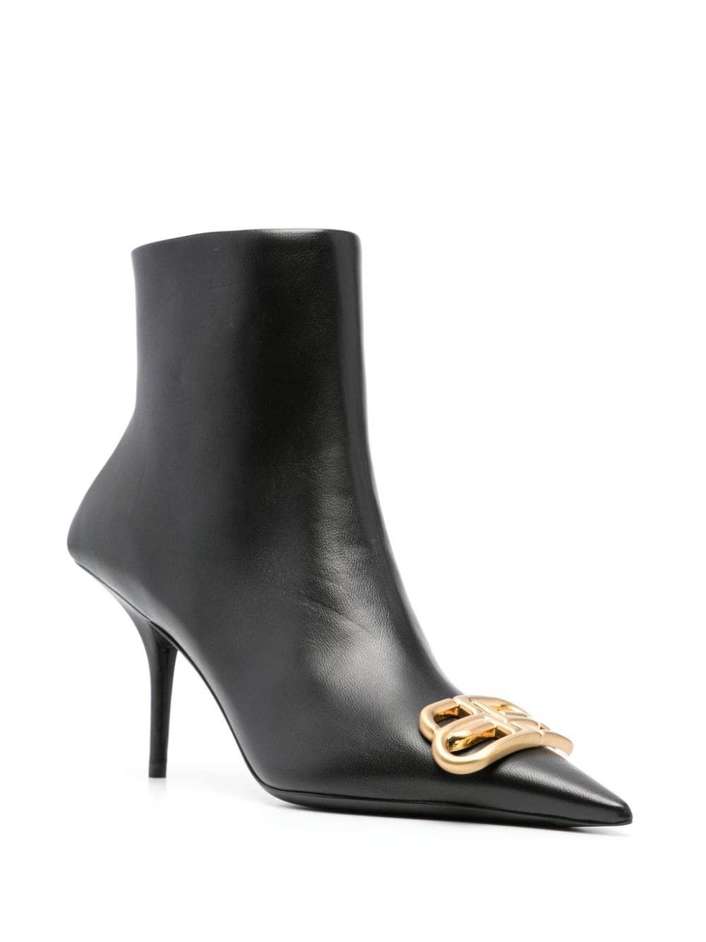 Balenciaga o1mt1gz0325 Square Knife BB 80mm Booties in Black Size US 7 / IT 37 - 2 Thumbnail