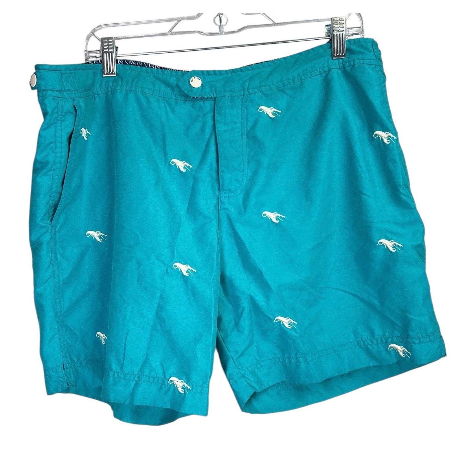 Ted Baker Ted Baker London Teal White Lobster Swim Shorts 6 (XXL) Size US 40 / EU 56 - 1 Thumbnail
