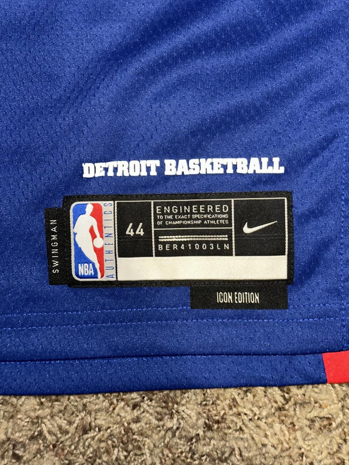 Nike Nike Men’s Detroit Pistons Icon Edition 2022/23 Dri-FIT NBA Swingman Jersey Size US M / EU 48-50 / 2 - 4 Thumbnail