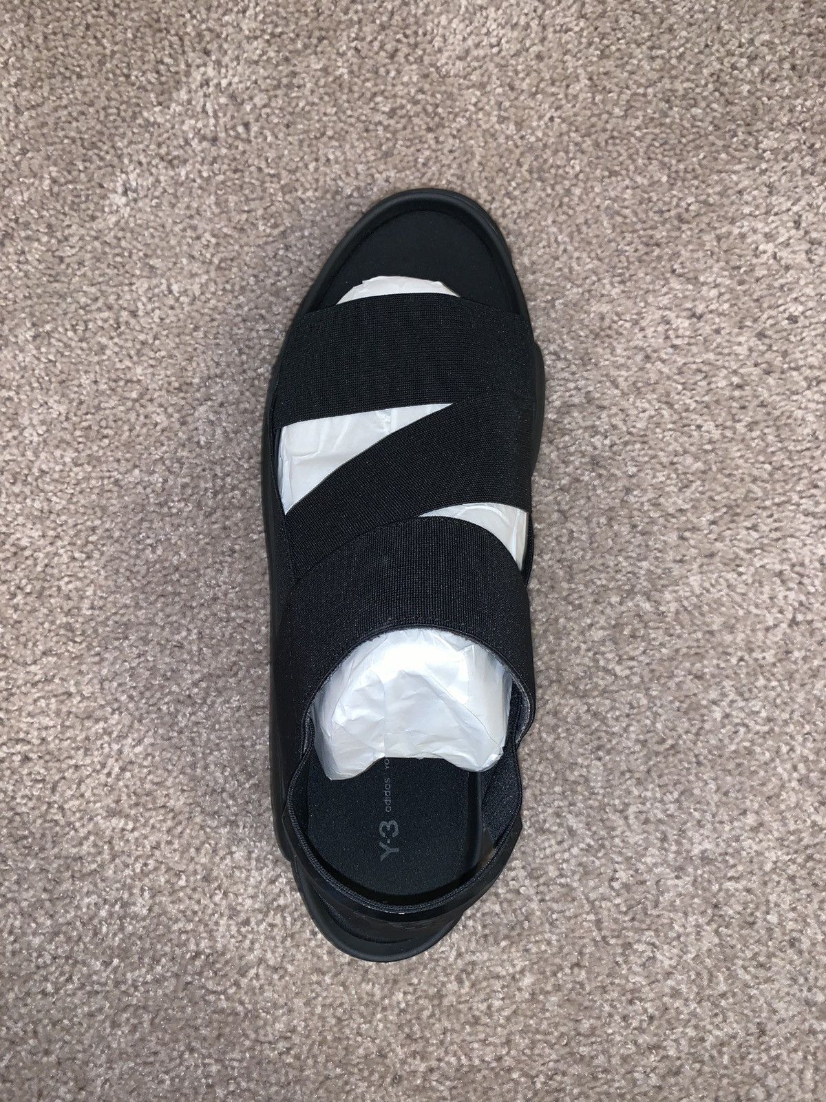 Yohji Yamamoto Y3 RIVALRY TRIPLE BLACK QASA STRAP PLATFORM SANDAL Size US 12 / EU 45 - 3 Thumbnail