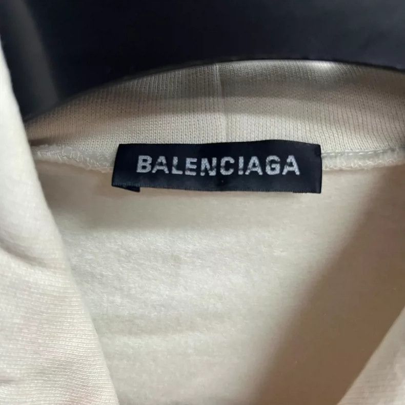 Balenciaga Balenciaga Off-white solid fleece hooded pullover Size US S / EU 44-46 / 1 - 3 Thumbnail