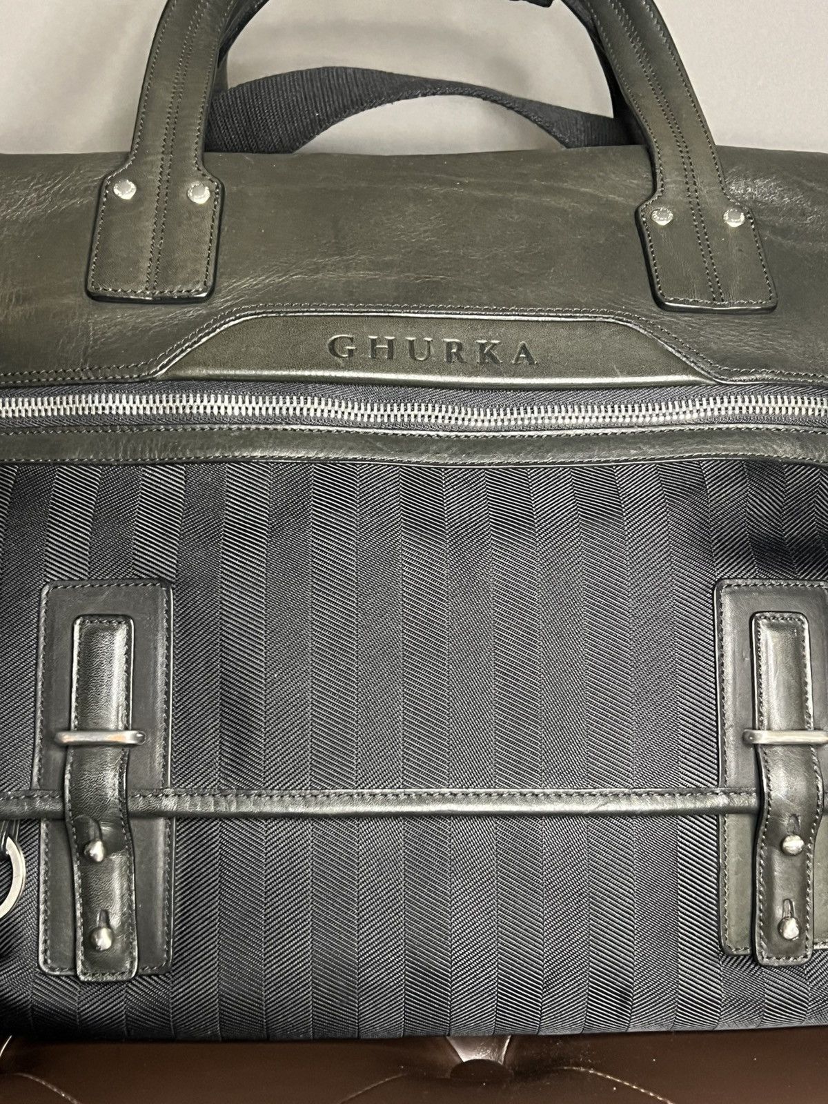 Ghurka Ghurka black leather carry on travel duffle bag Size ONE SIZE - 3 Thumbnail