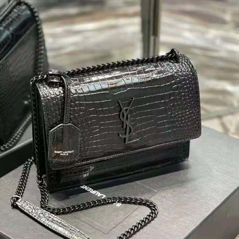 Saint Laurent Paris o1s1wg110924 Size: OS / Sunset Medium Leather Bag in Black Size ONE SIZE - 3 Thumbnail