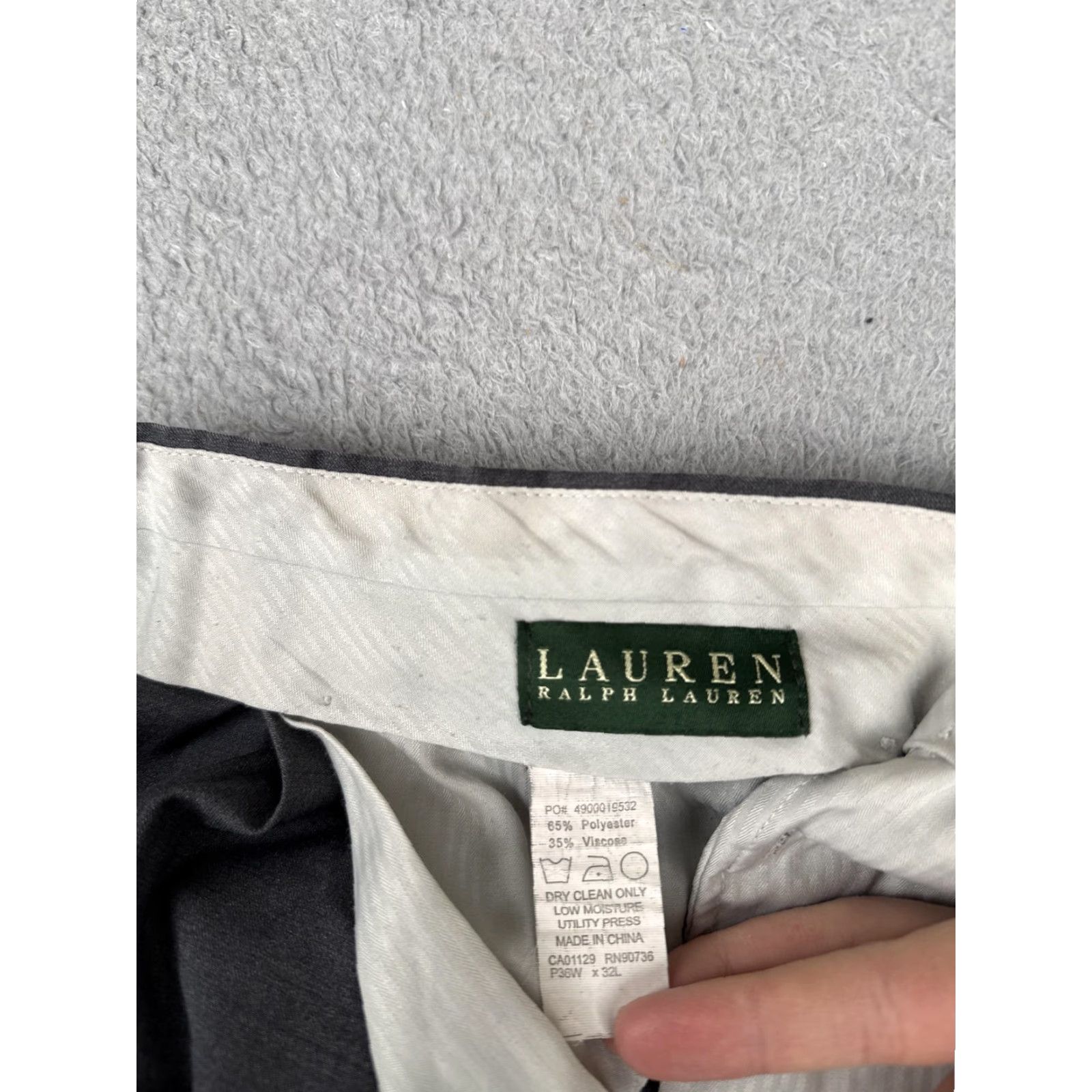 Ralph Lauren Lauren Ralph Lauren Pants Men 36x32 Gray Dress Pleated Straight Leg Office Rayon Size US 36 / EU 52 - 7 Thumbnail