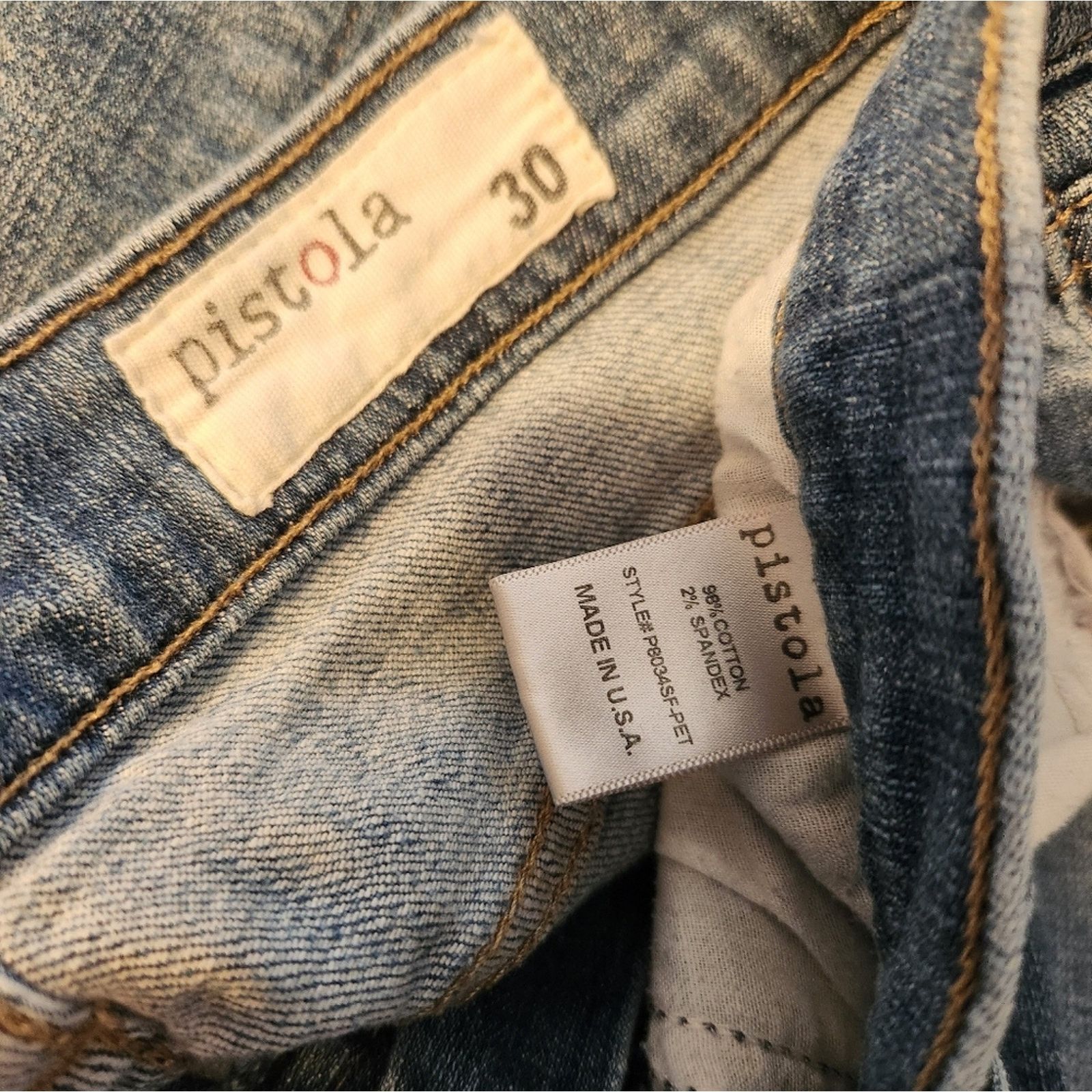 Pistola Pistola crop distressed hem relaxed fit jeans 30 Size 30" / US 8 / IT 44 - 2 Thumbnail