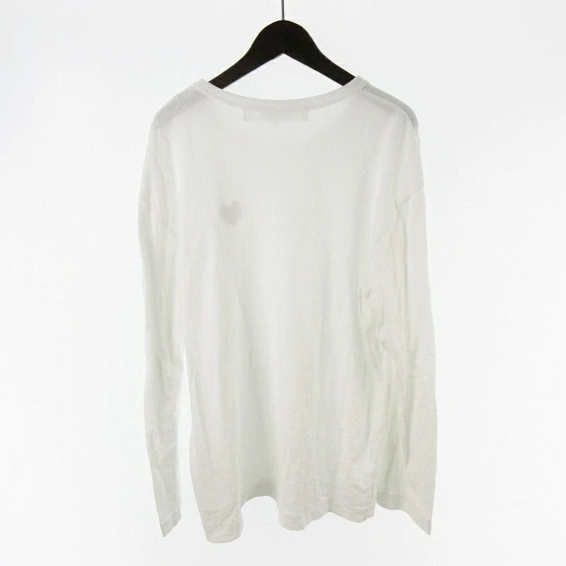Comme des Garcons PLAY T-Shirts Long Sleeve Heart Patch Cotton Crewneck White Size US XL / EU 56 / 4 - 2 Thumbnail