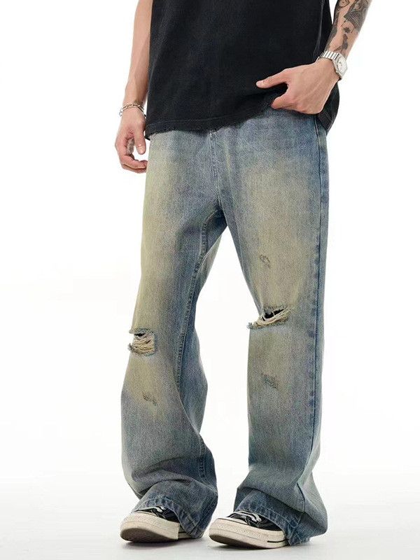Japanese Brand Loose trendy oversized washed distressed jeans y2k Size US 34 / EU 50 - 4 Thumbnail