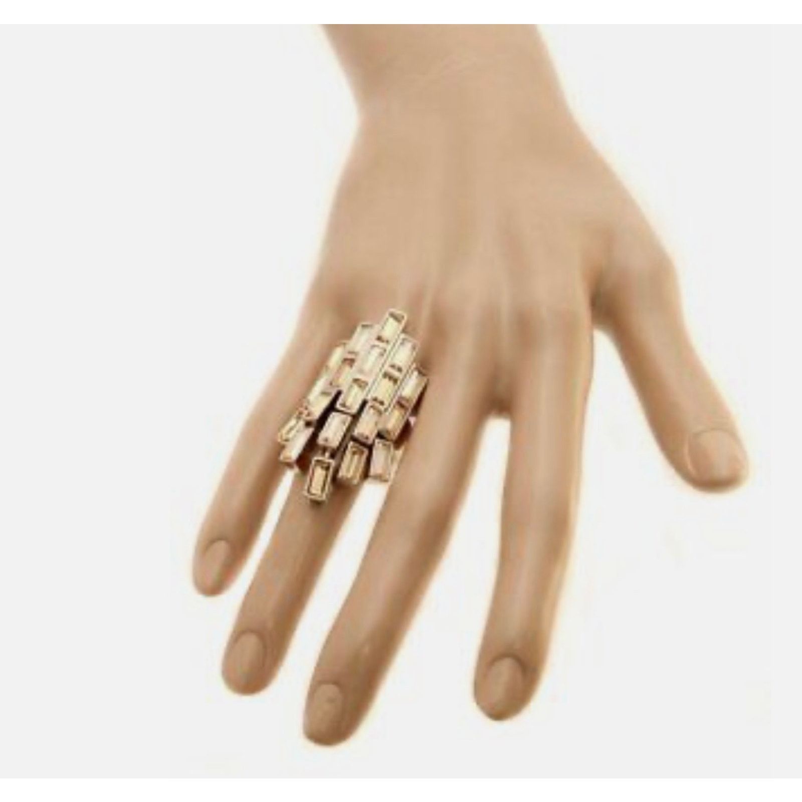 Swarovski Swarovski Atelier Fluid Azzurro Ring Golden Size 6/52 Size ONE SIZE - 3 Thumbnail