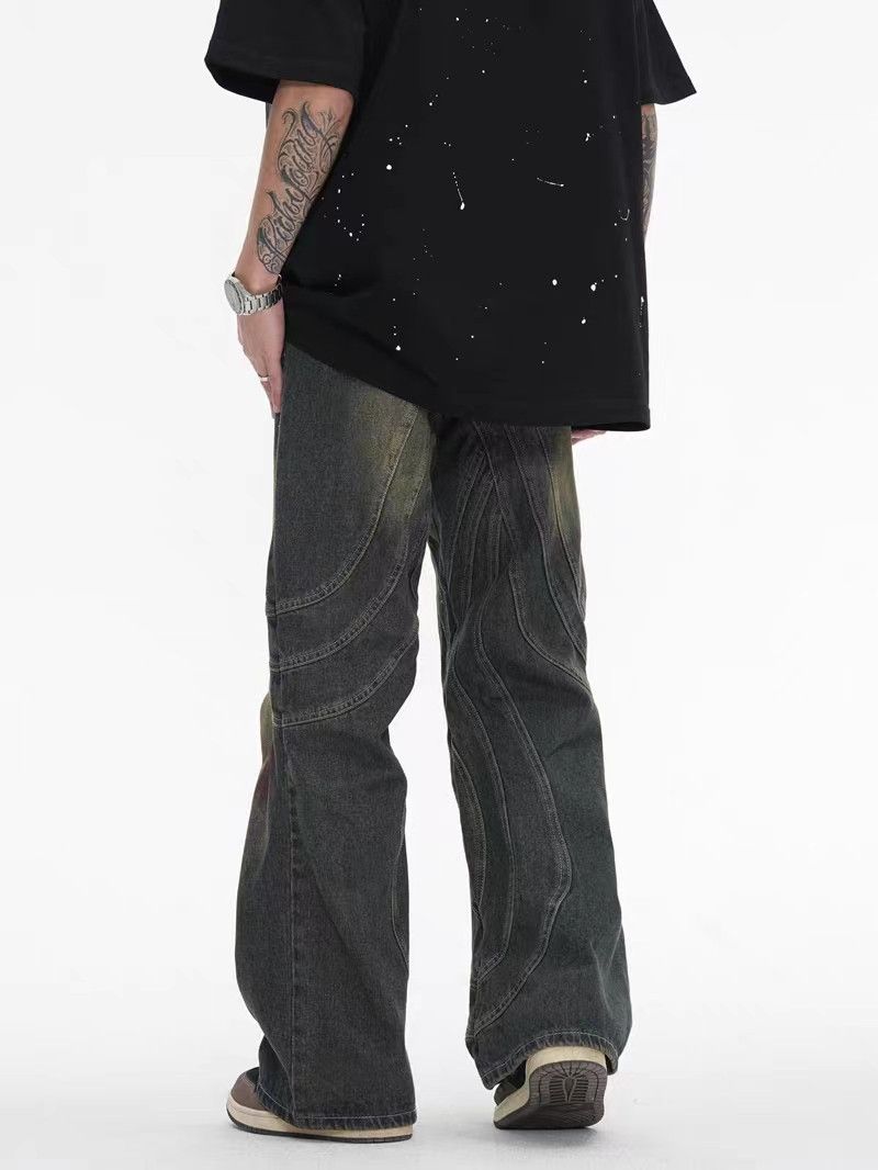 Japanese Brand × Jean Vintage Washed Graffiti Micro Flared Heavy Duty Jeans Size US 34 / EU 50 - 2 Thumbnail