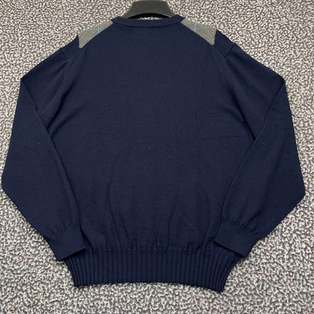 Toscano Toscano Sweater Argyle Long Sleeve V-Neck Fine Merino Wool L Size US L / EU 52-54 / 3 - 2 Thumbnail