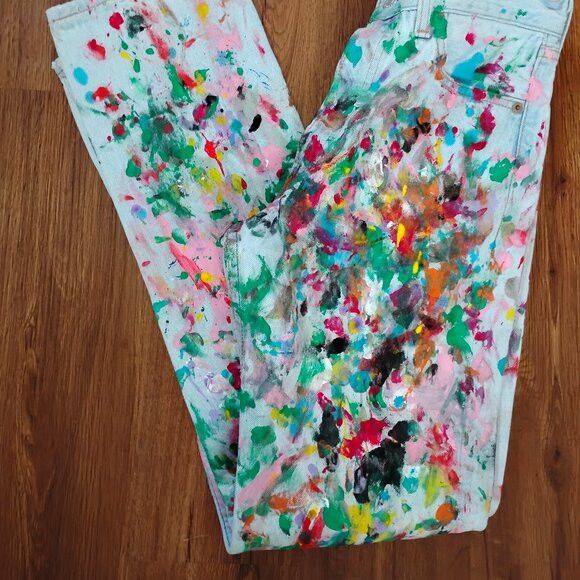 Other Vintage Levi's 501 Button Fly Painter Distressed Denim Jeans Size 28" / US 6 / IT 42 - 2 Thumbnail