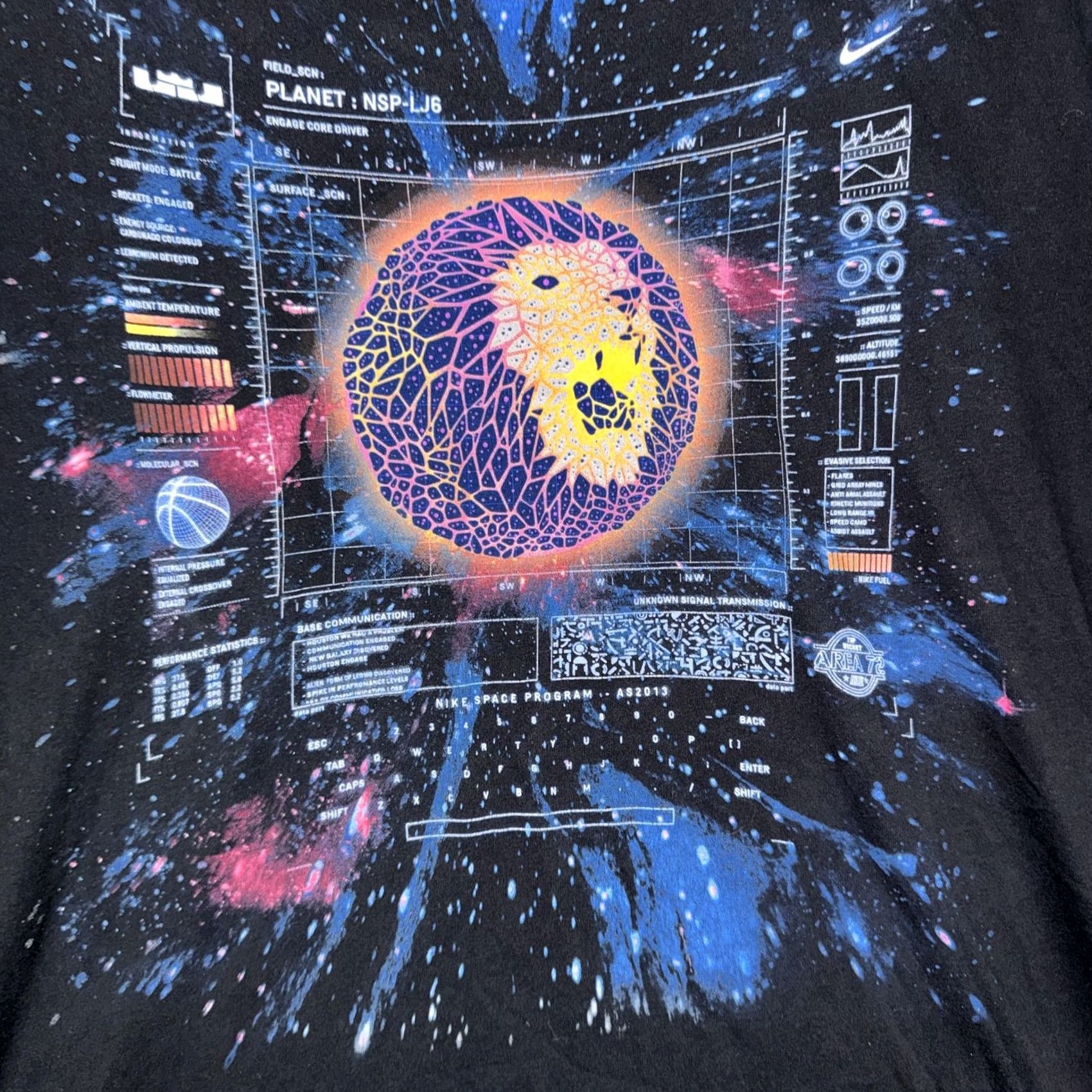Nike Nike LeBron James Area 72 All Star Game 2013 Lion Shirt 2XL Mens Black Short Sleeve Nike Dri-FIT Crewneck Graphic Print with Logo Size US XXL / EU 58 / 5 - 5 Thumbnail