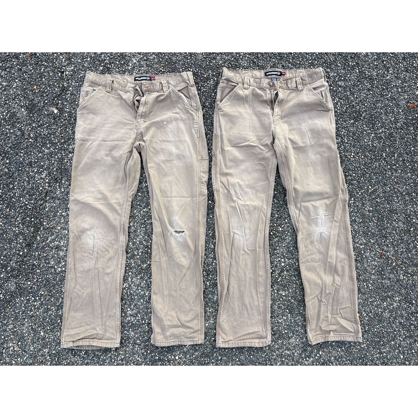Wolverine Wolverine 34x34 carpenter khaki jean thrashed bundle (2) Size US 34 / EU 50 - 1 Thumbnail