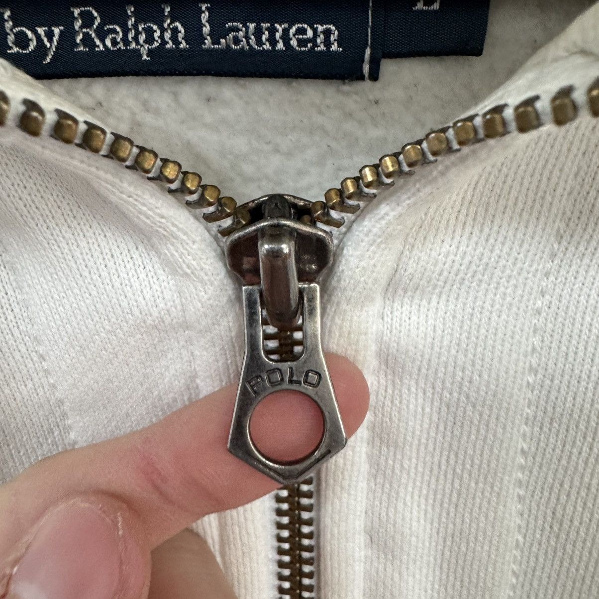 Polo Ralph Lauren Vintage Polo Ralph Lauren Zip Up Hoodie White Size US L / EU 52-54 / 3 - 6 Thumbnail
