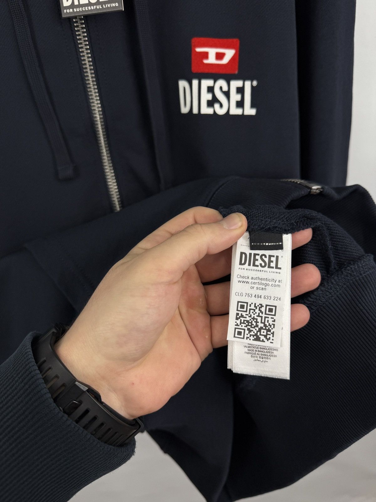 Diesel 🇺🇸 NWT❗️Diesel Full Zip Hoodie Blue For Successful Living Y2K Size US L / EU 52-54 / 3 - 11 Thumbnail