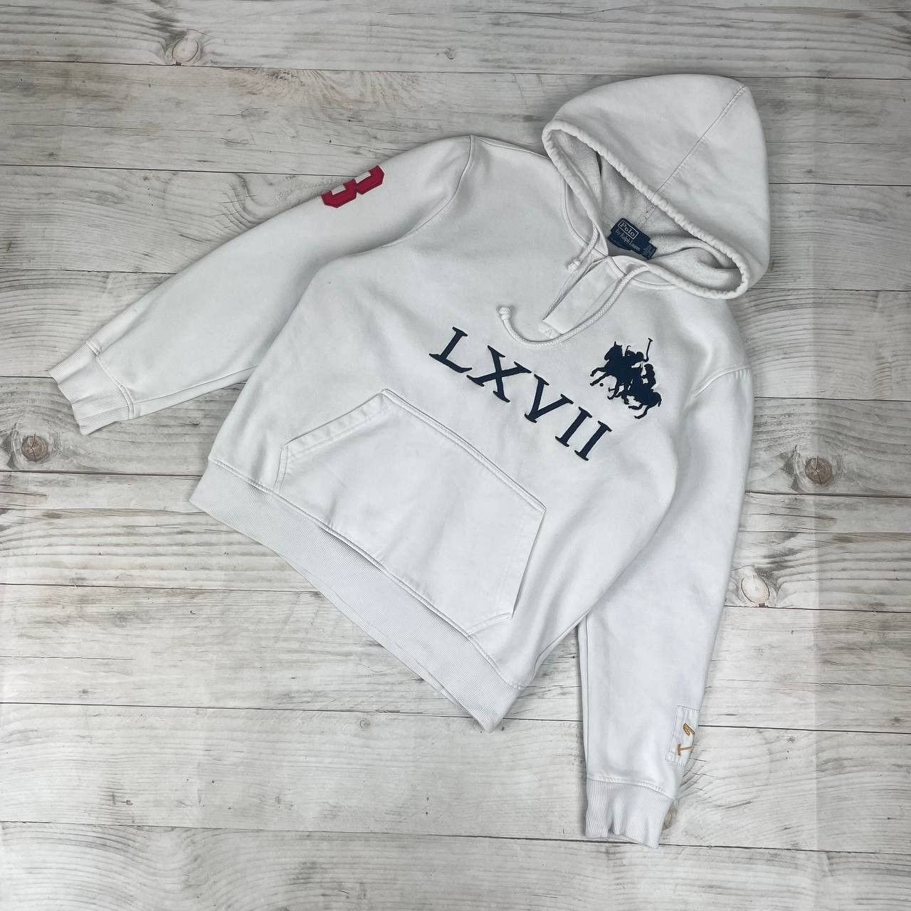 Vintage Polo Ralph Lauren LXVII Hoodie Double Big Pony 90s