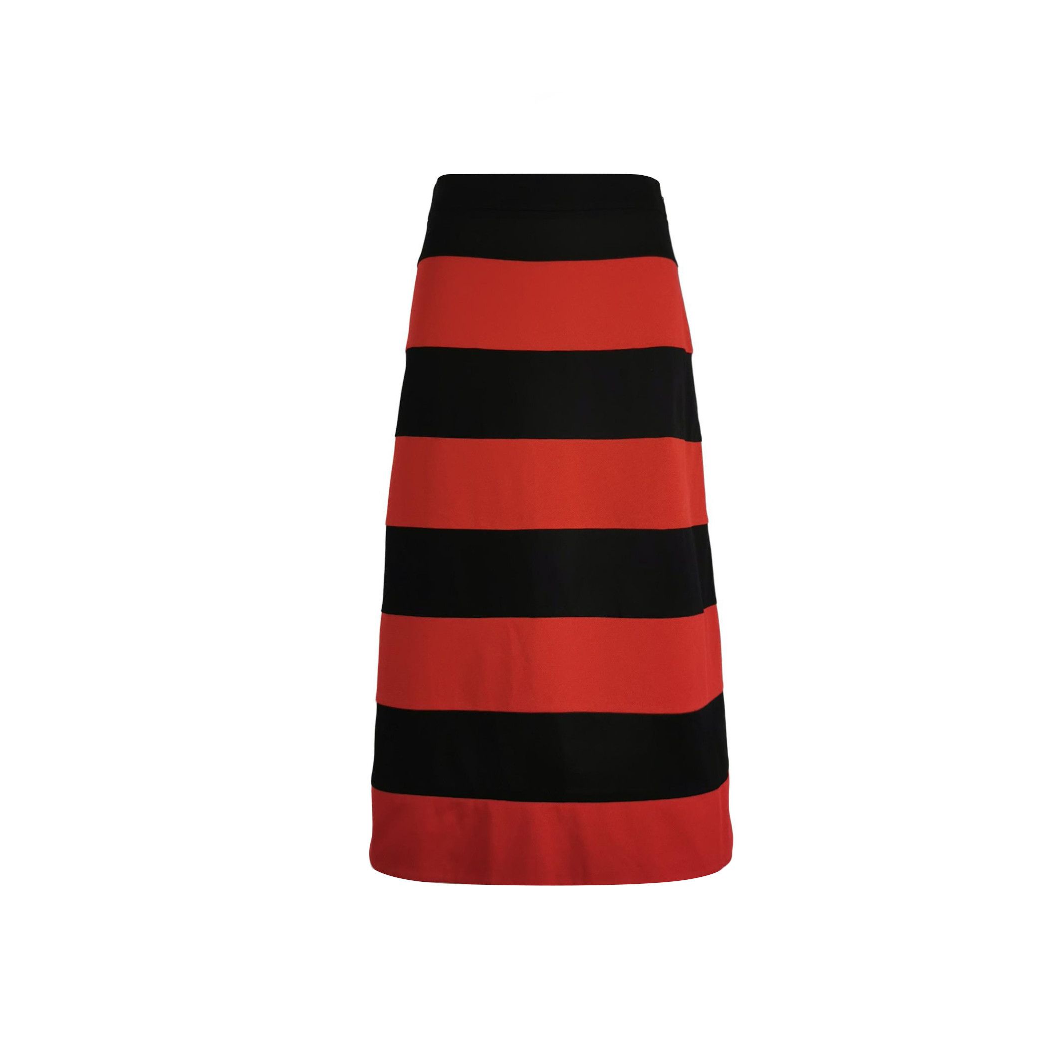 Prada Prada Striped Cotton Midi Skirt in Red and Black - dmc Size 23" - 1 Thumbnail