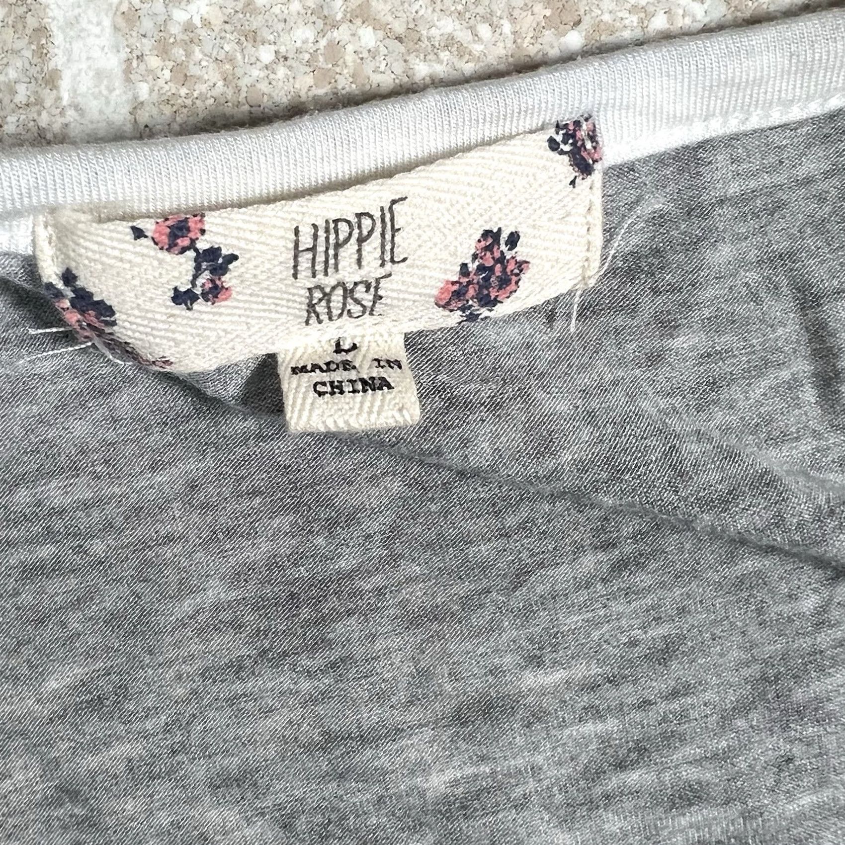 Vintage Hippie Rose Shirt Women Large Gray Longsleeve Top L Size Size L / US 10 / IT 46 - 3 Thumbnail