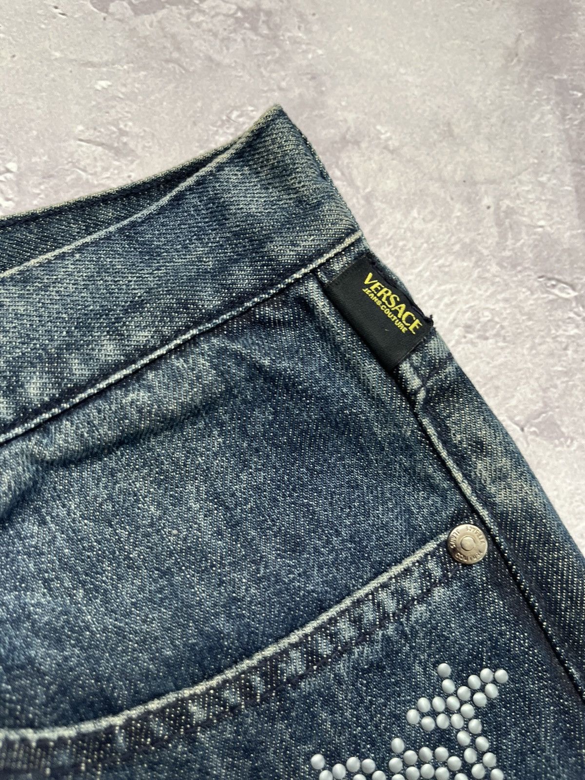 Versace Jeans Couture Versace Jeans Couture Delirium Multilogo Patch Denim Pants Size US 35 - 9 Thumbnail