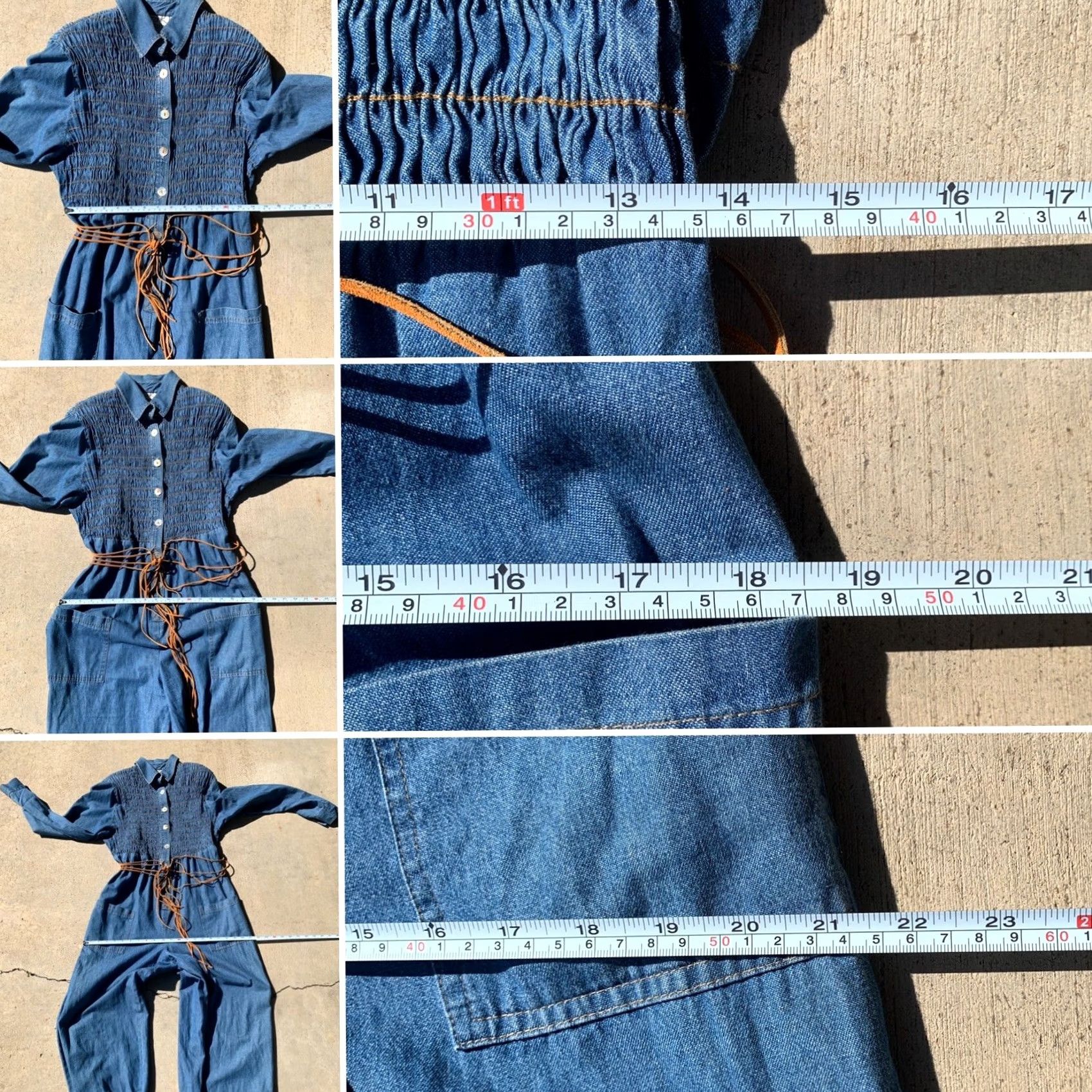 Vintage VINTAGE d. Frank Denim Jumpsuit Shirt 10 80s 90s Made In USA Blue Womens/Mens (see pics) Size 32" / US 10 / IT 46 - 7 Thumbnail
