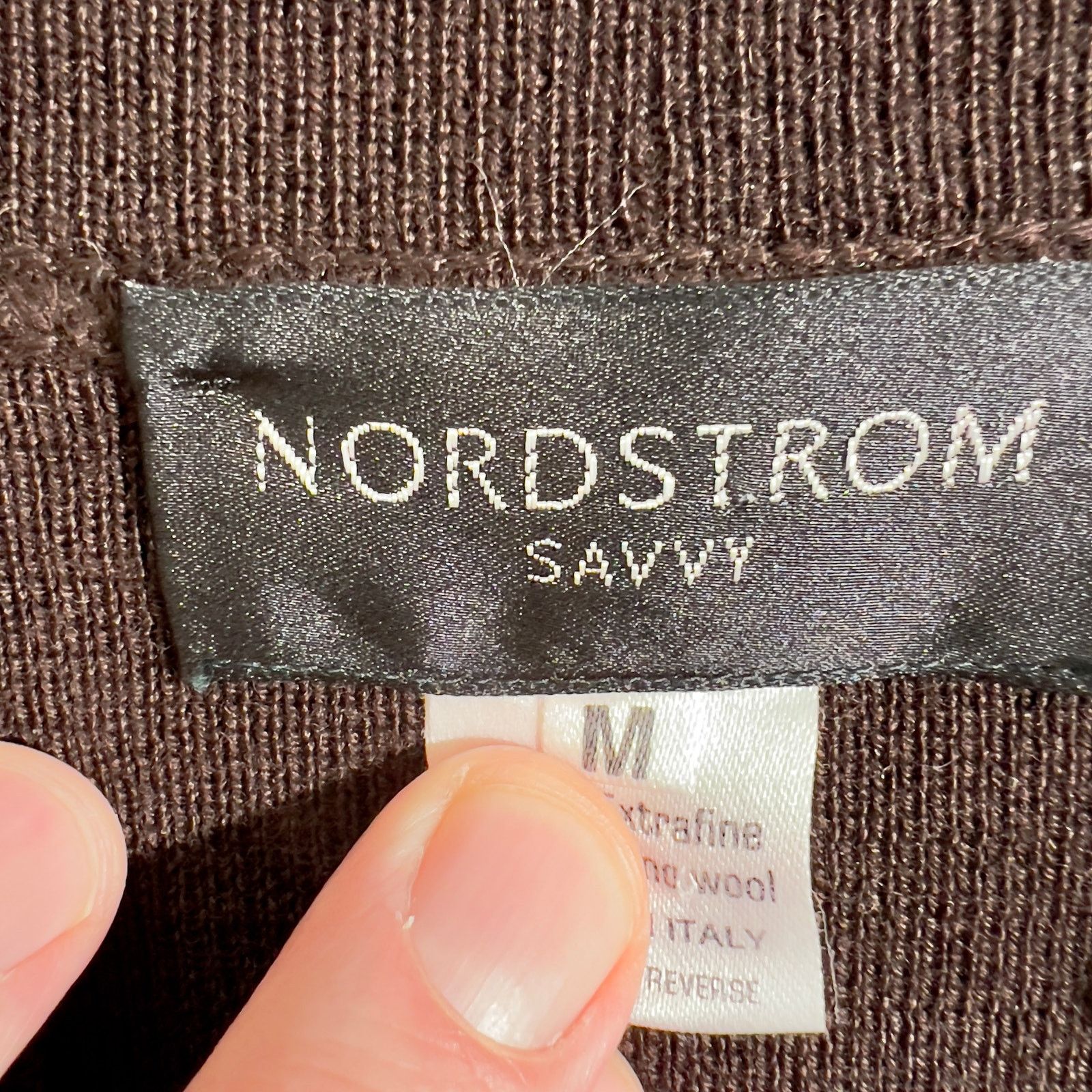 Nordstrom Shawl Collar Sweater Nordstrom Savvy Extra Fine Merlino Wool Size M / US 6-8 / IT 42-44 - 2 Thumbnail